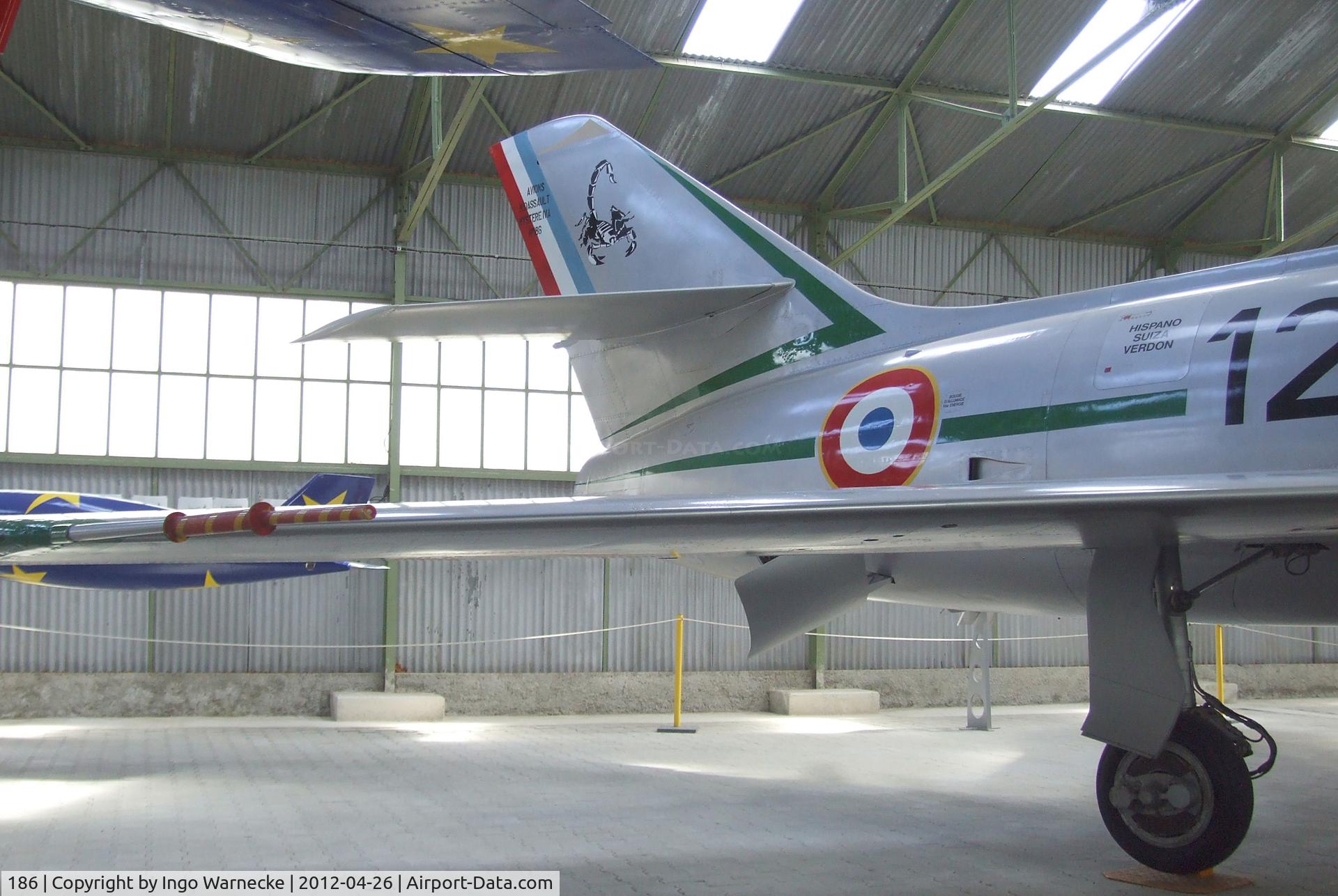 186, Dassault Mystere IVA C/N 186, Dassault Mystere IV A at the Musée Européen de l'Aviation de Chasse, Montelimar Ancone airfield