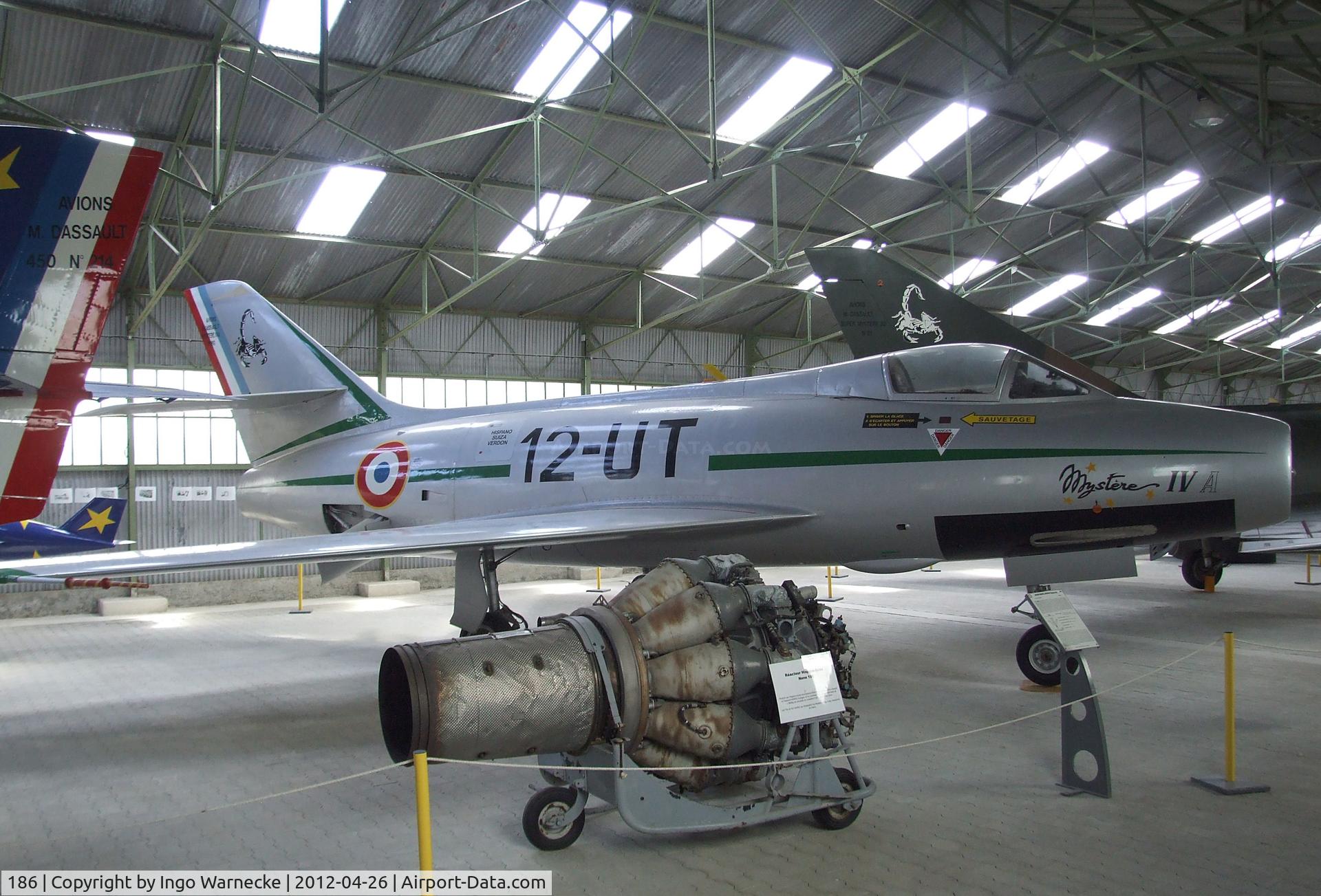 186, Dassault Mystere IVA C/N 186, Dassault Mystere IV A at the Musée Européen de l'Aviation de Chasse, Montelimar Ancone airfield