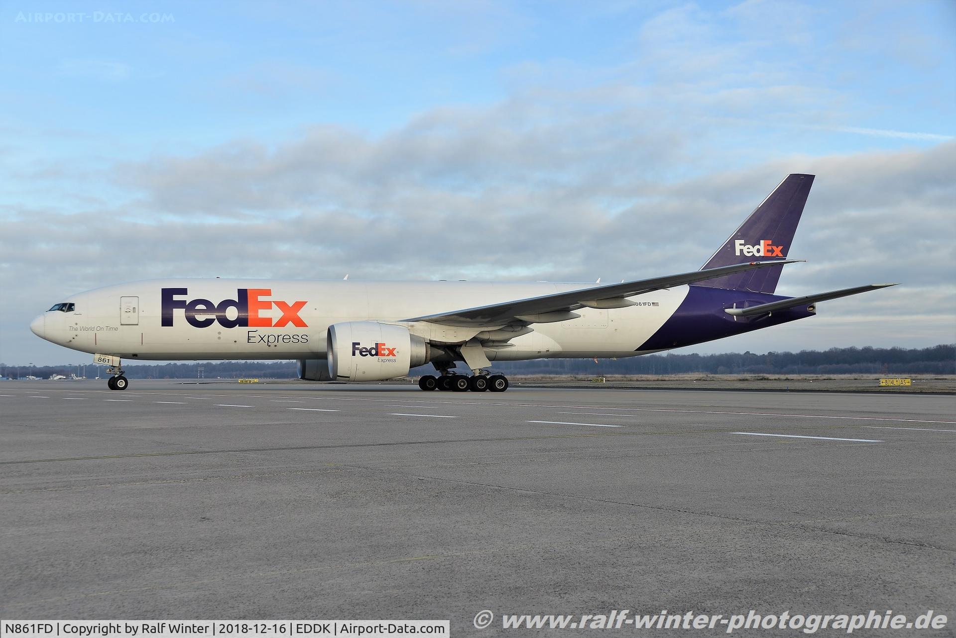 N861FD, 2011 Boeing 777-FS2 C/N 37732, Boeing 777-FS2 - FX FDX Federal Express FedEx - 37732 - N861FD - 26.12.2018 - CGN