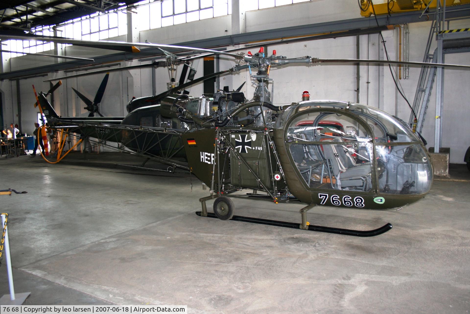 76 68, Sud SE-3130 Alouette II C/N 1734/C395, Wernigerode Museum für Luftfahrt und Technik 18.6.2007