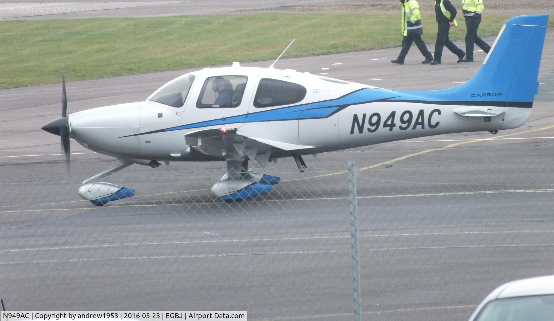 N949AC, 2014 Cirrus SR22T C/N 0833, N949AC at Gloucestershire Airport.