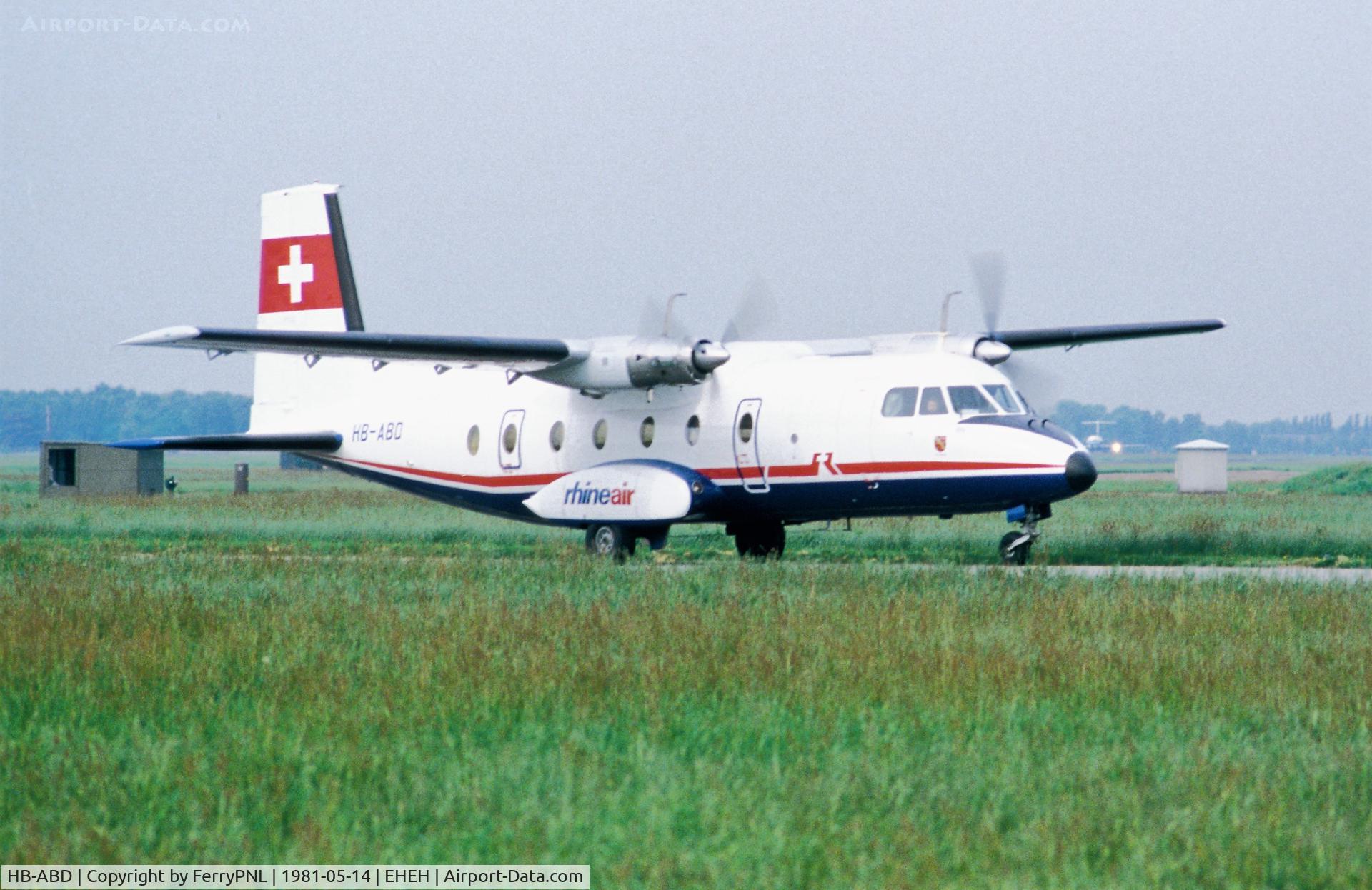 HB-ABD, 1965 Nord 262B C/N 7, Rhineair N262 taxiing in