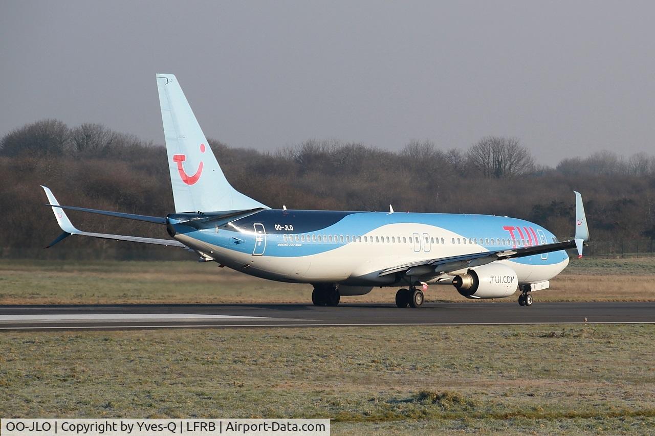 OO-JLO, 2007 Boeing 737-8K5 C/N 34692, Boeing 737-8K5, Take off run rwy 07R, Brest-Bretagne airport (LFRB-BES)
