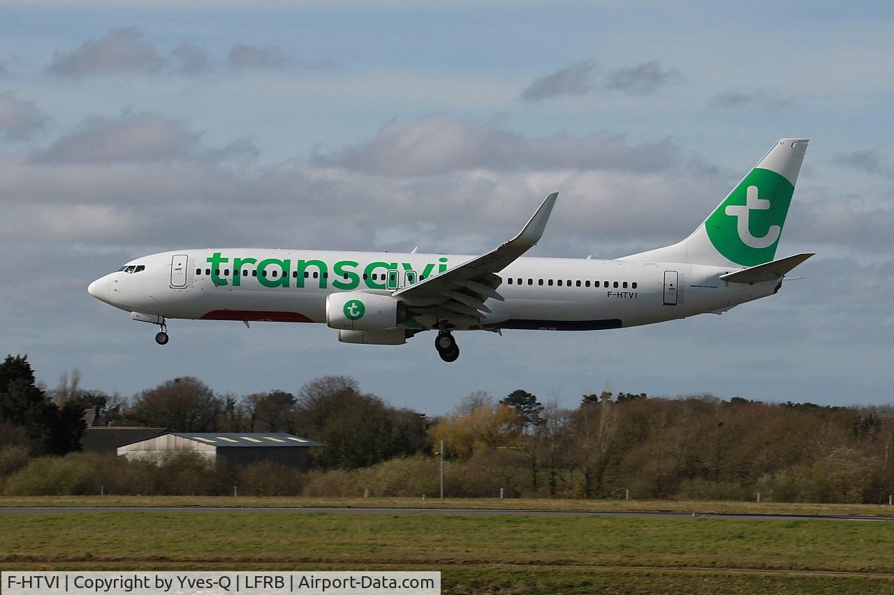 F-HTVI, 2018 Boeing 737-8K2 C/N 62164, Boeing 737-8K2, On final rwy 25L, Brest-Bretagne airport (LFRB-BES)