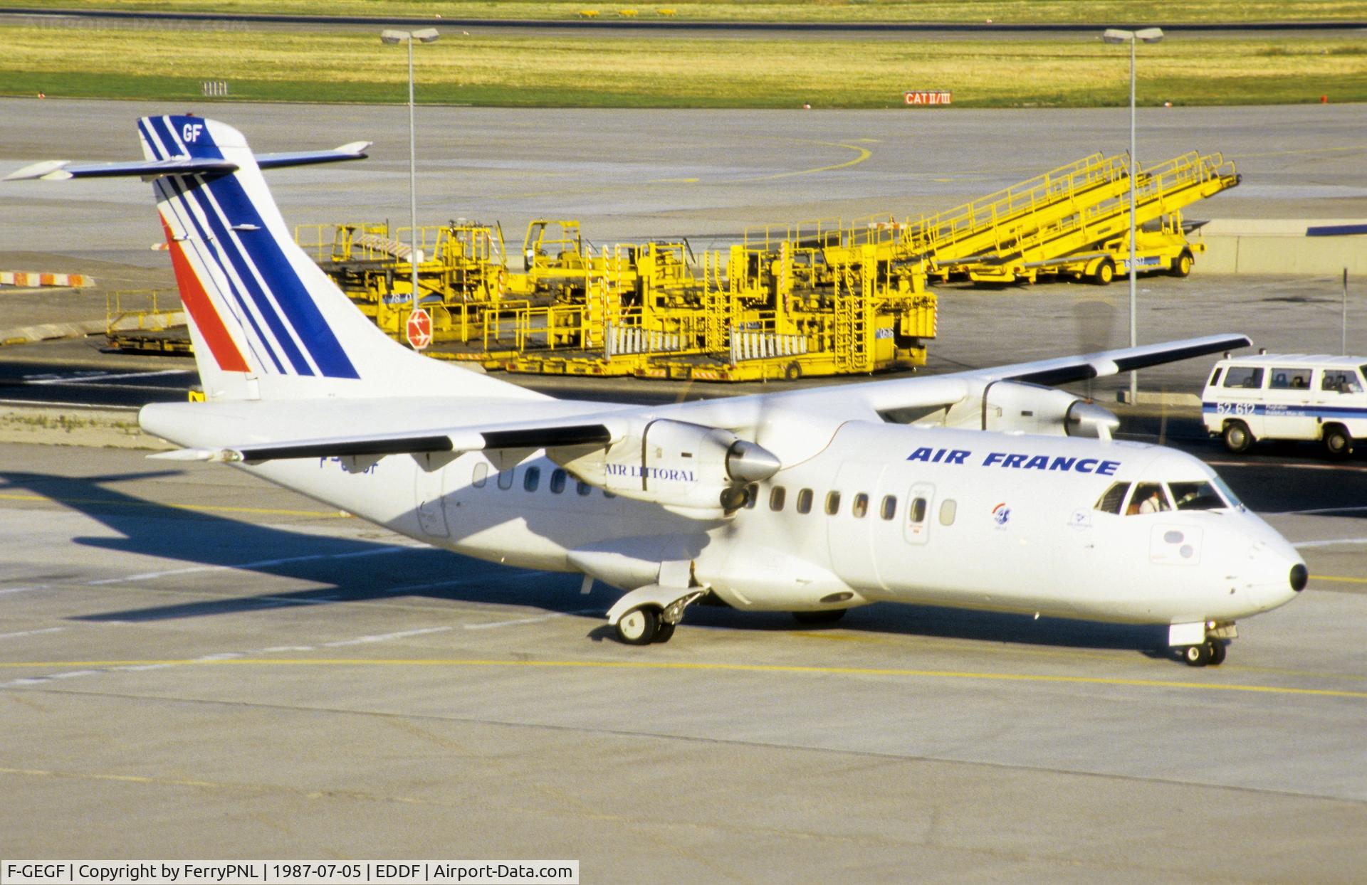 F-GEGF, 1987 ATR 42-320 C/N 036, Air Littoral ATR42 in Air France livery