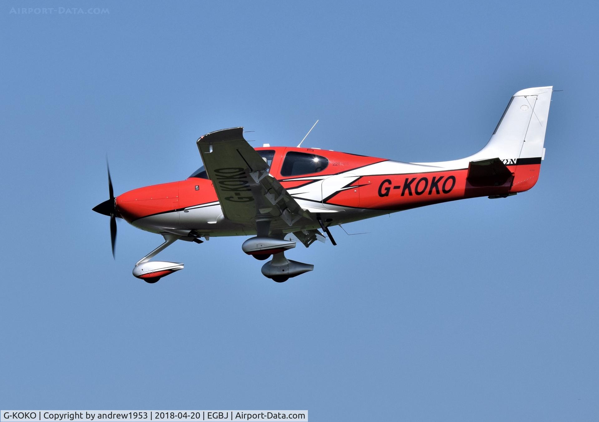 G-KOKO, 2018 Cirrus SR22T C/N 1680, G-KOKO at Gloucestershire Airport.