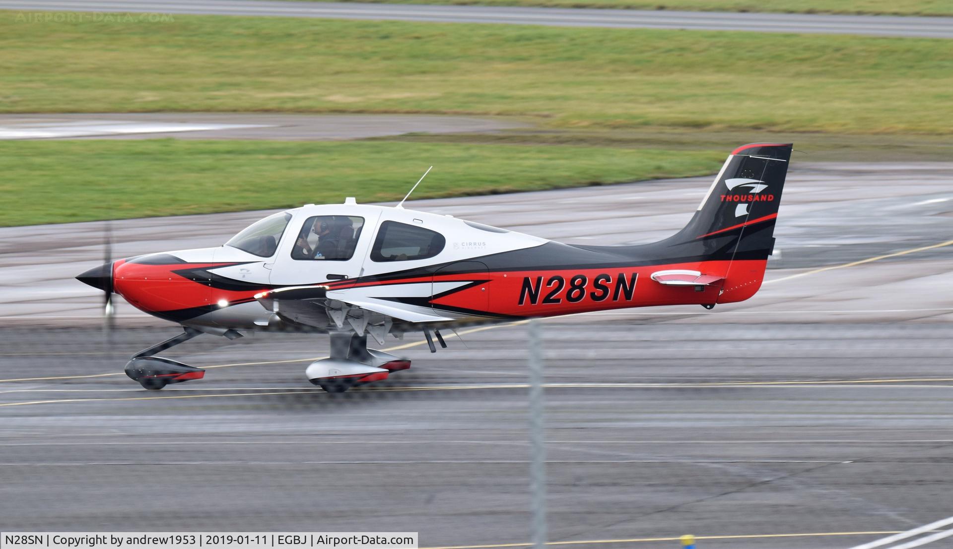 N28SN, 2018 Cirrus SR-22T C/N 1729, N28SN at Gloucestershire Airport.