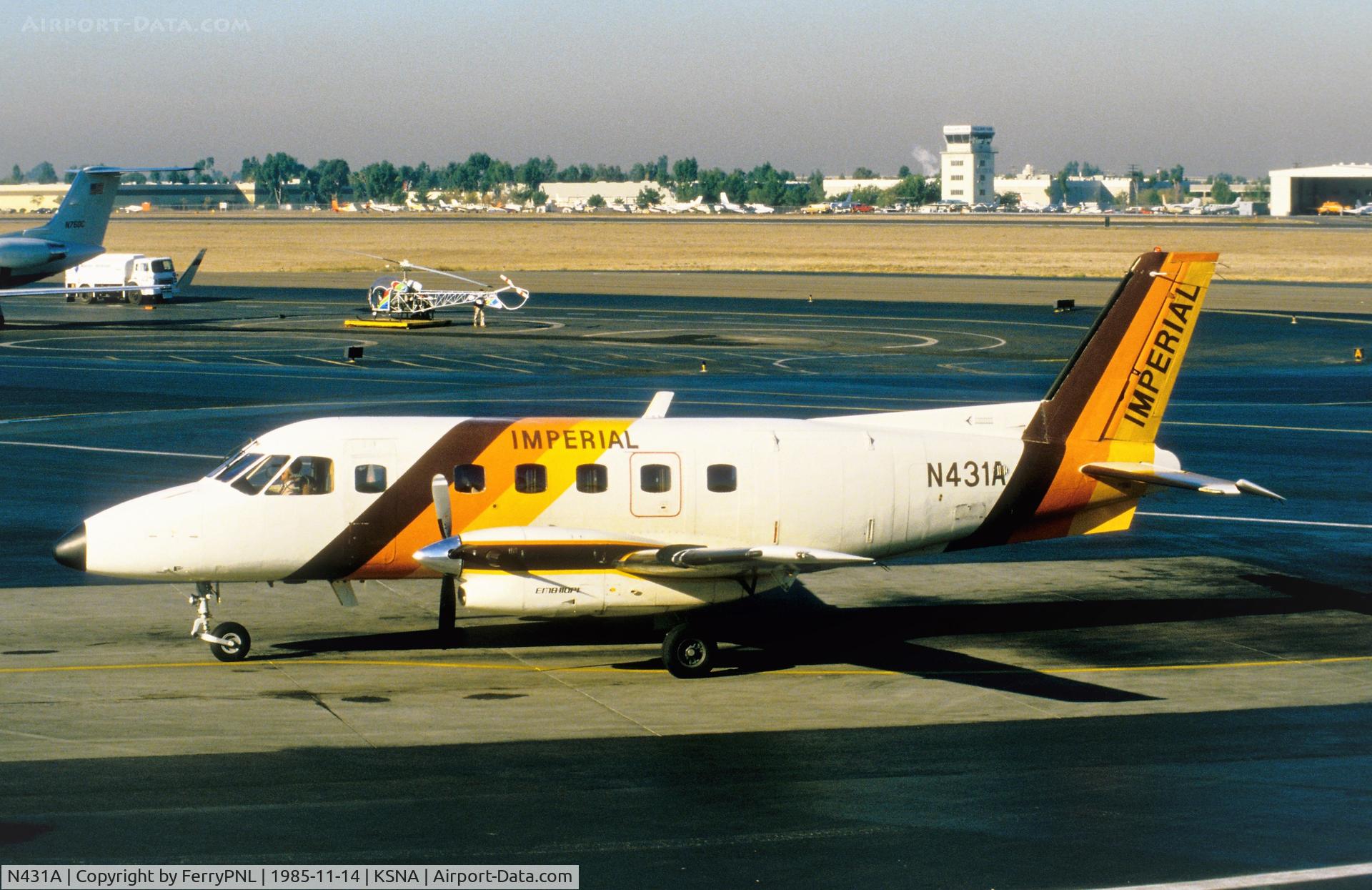 N431A, 1980 Embraer EMB-110P1 Bandeirante C/N 110263, Imperial EMB110
