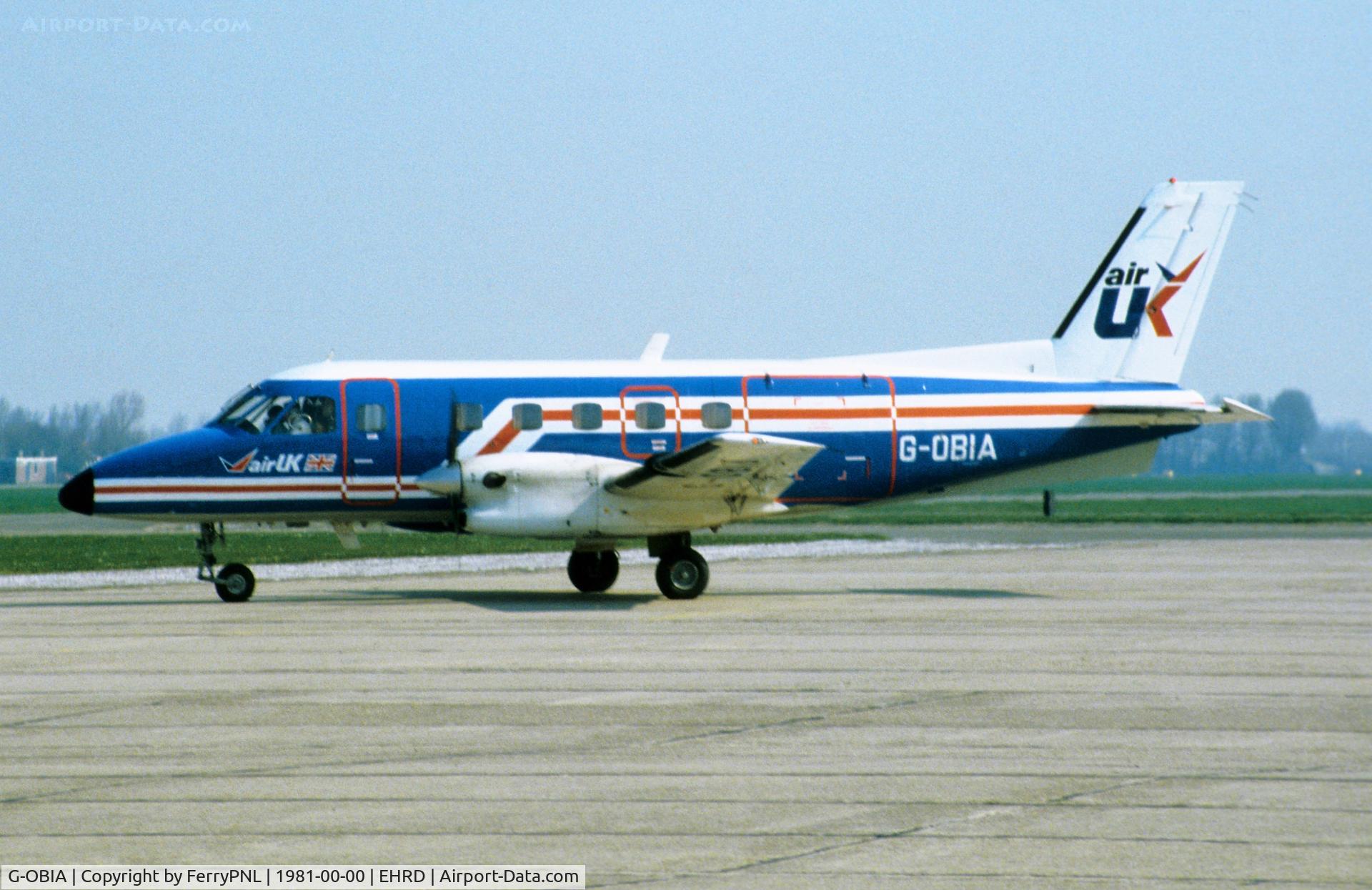 G-OBIA, 1979 Embraer EMB-110P1 Bandeirante C/N 110219, Air UK EMB110 diverted to RTM