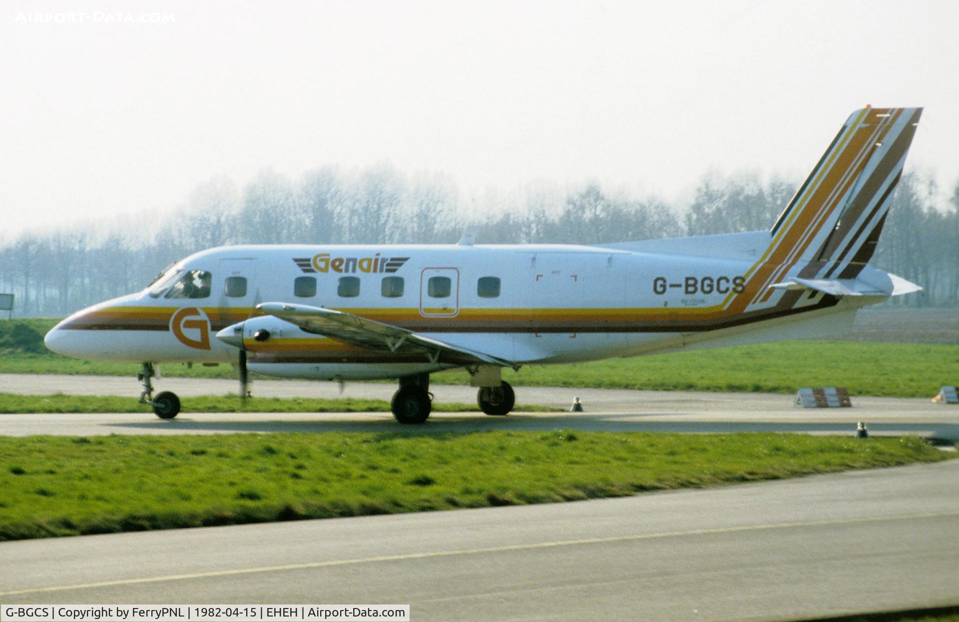G-BGCS, 1979 Embraer EMB-110P1 Bandeirante C/N 110207, Genair EMB110 departing EIN