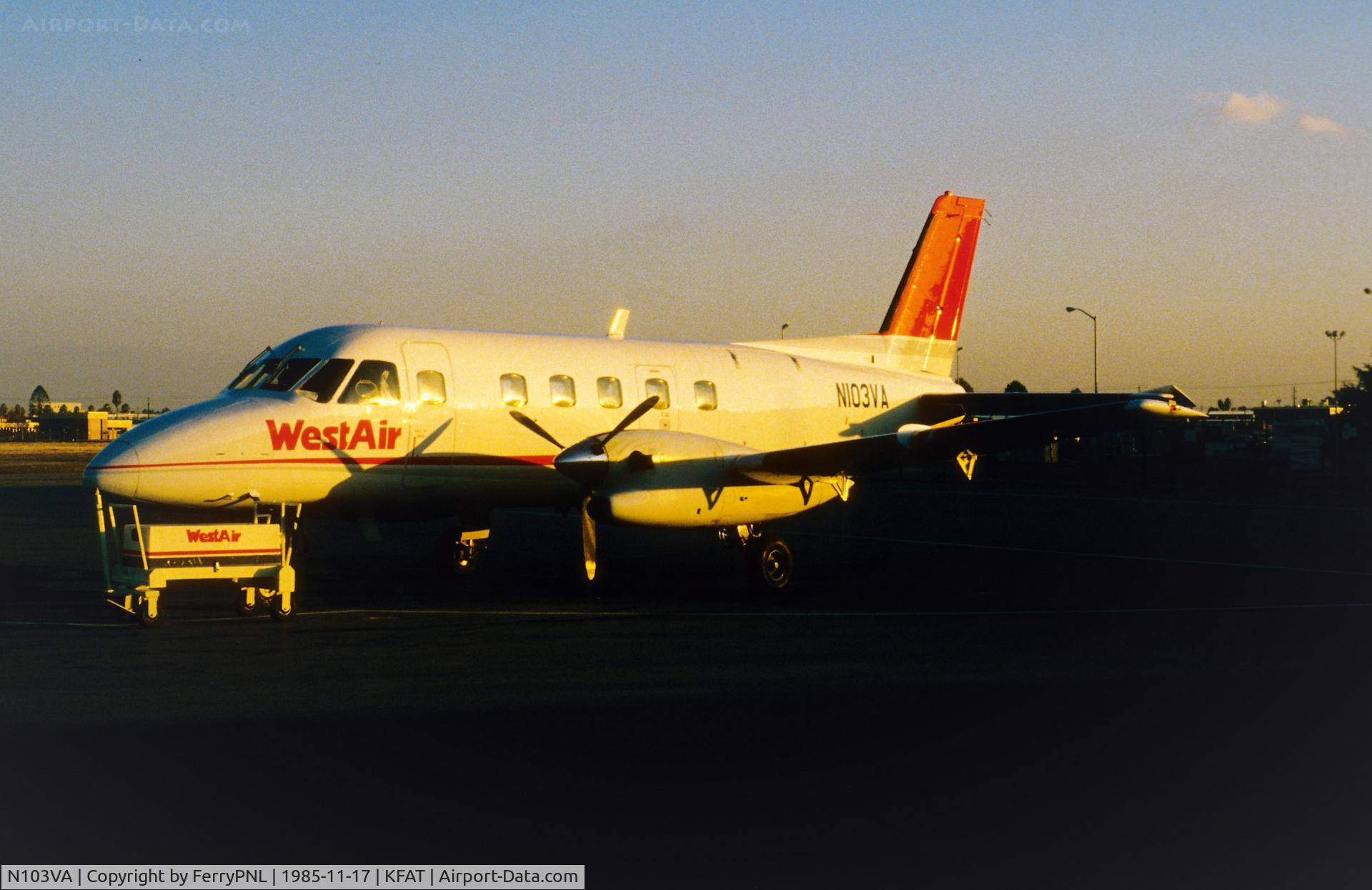 N103VA, 1979 Embraer EMB-110P1 Bandeirante C/N 110204, Westair EMB110 at sunset