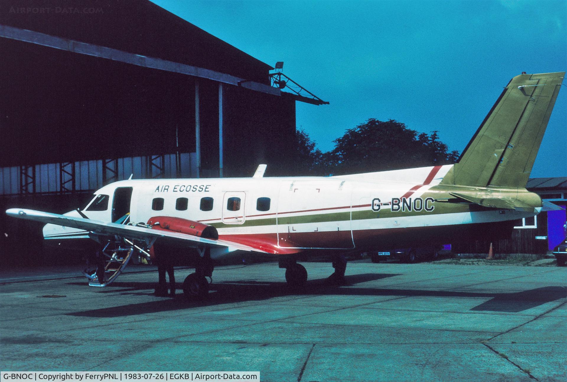 G-BNOC, 1979 Embraer EMB-110P1 Bandeirante C/N 110223, Air Ecosse EMB110 being worked on