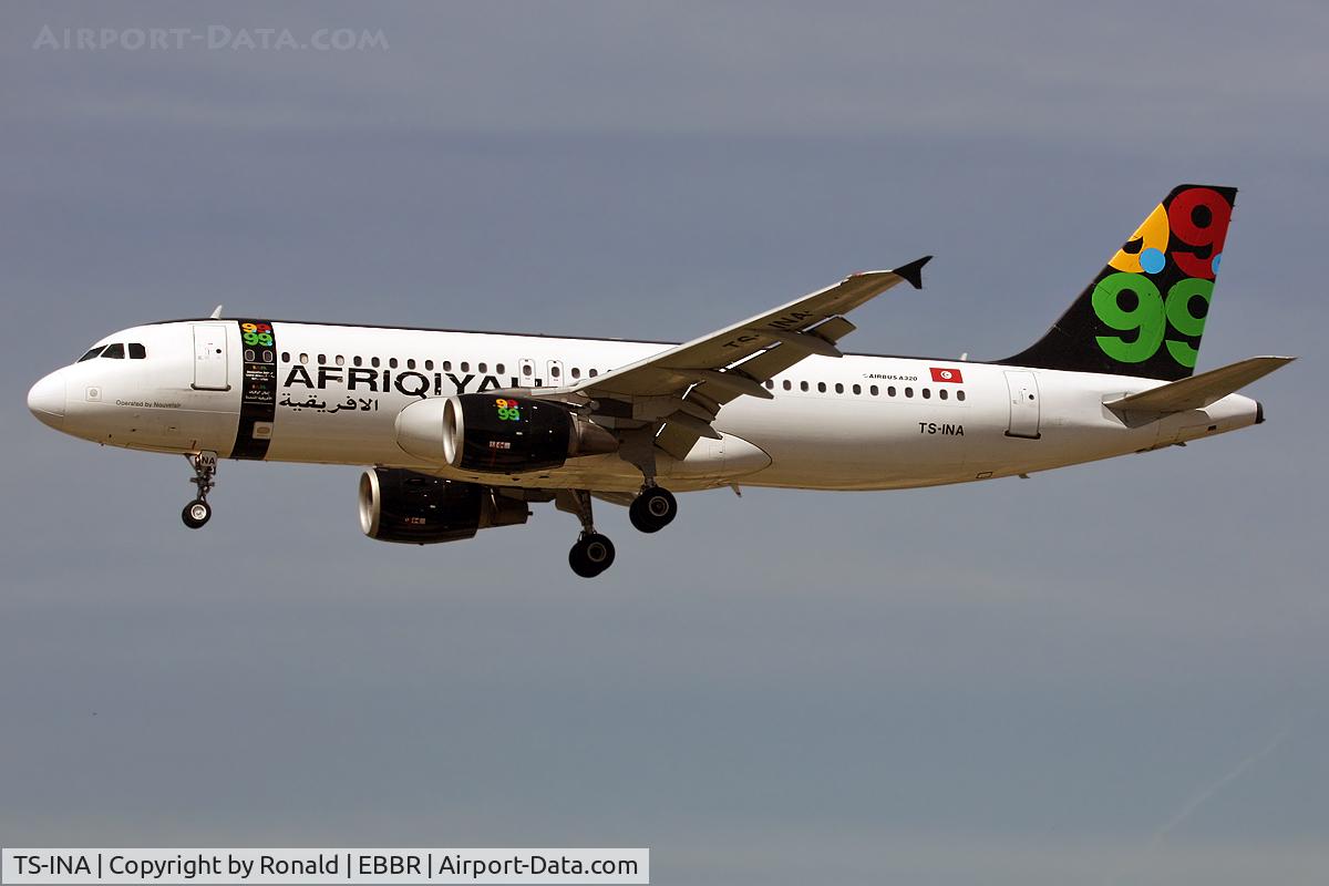 TS-INA, 1999 Airbus A320-214 C/N 1121, at bru