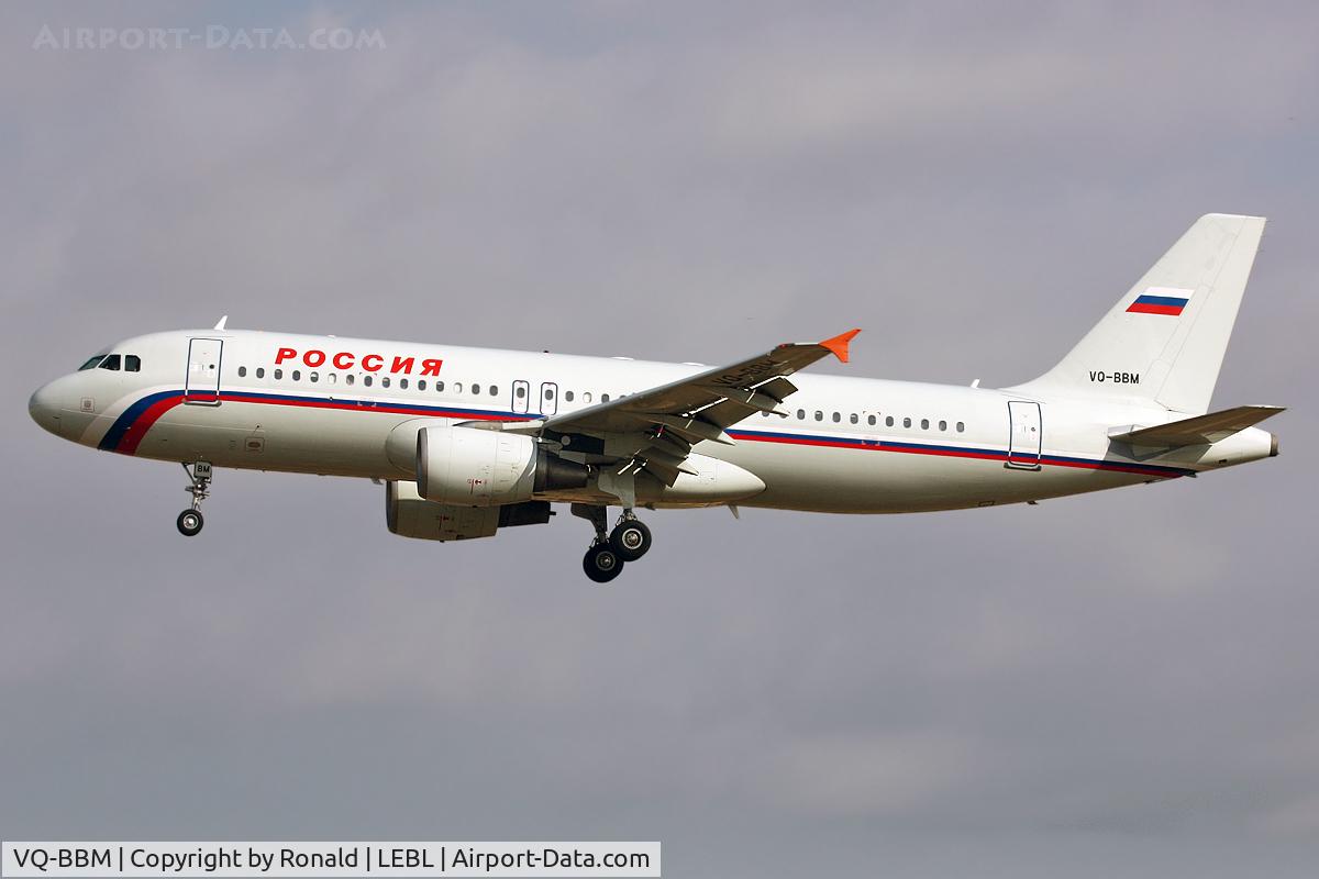 VQ-BBM, 2001 Airbus A320-214 C/N 1578, at bcn