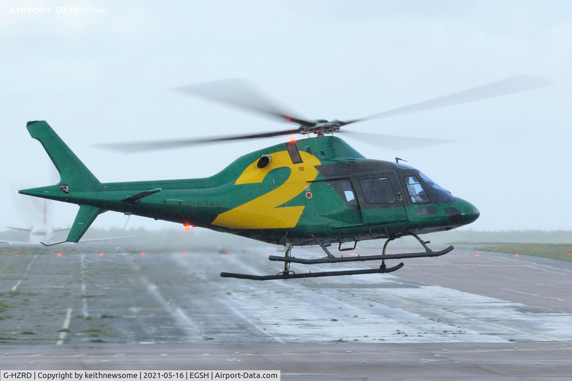 G-HZRD, 2020 AgustaWestland AW-119 MKII Koala Koala C/N 14961, Leaving Norwich with added graphics.
