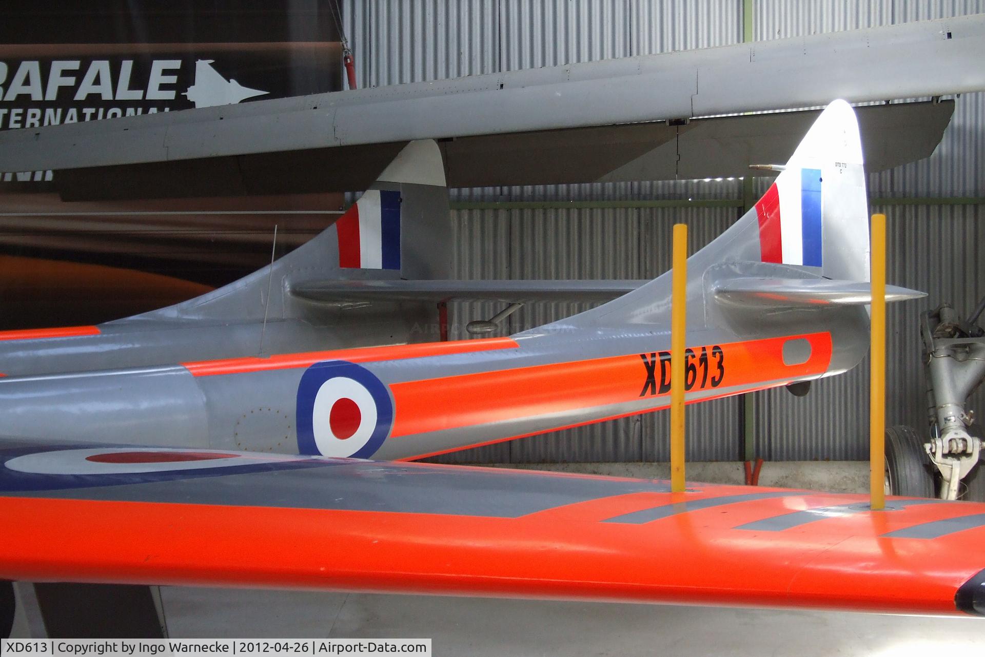 XD613, 1955 De Havilland DH-115 Vampire T.11 C/N 15438, De Havilland D.H.115 Vampire T11 at the Musée Européen de l'Aviation de Chasse, Montelimar Ancone airfield
