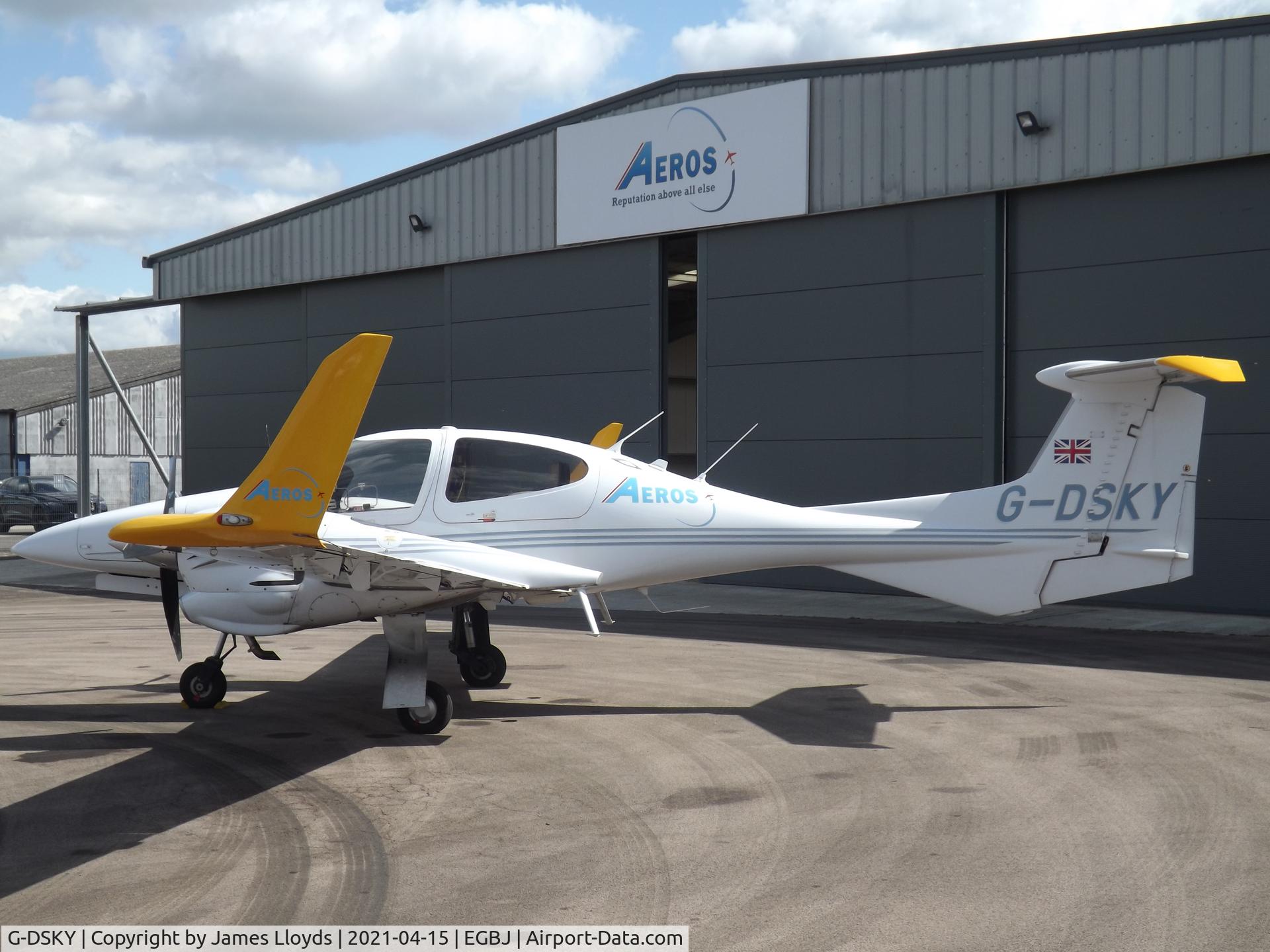 G-DSKY, 2005 Diamond DA-42 Twin Star C/N 42.084, Parked at Gloucestershire Airport.