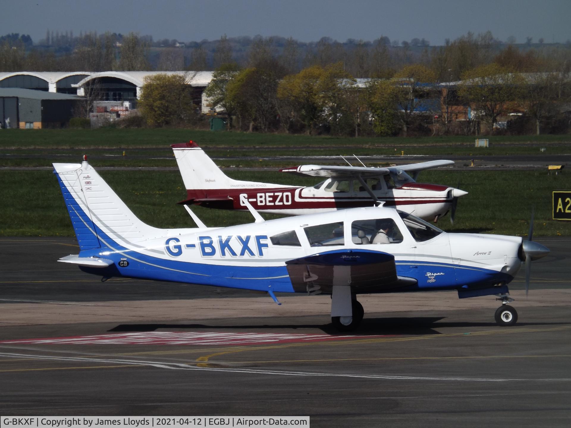G-BKXF, 1973 Piper PA-28R-200 Cherokee Arrow C/N 28R-7335351, At Gloucestershire Airport.