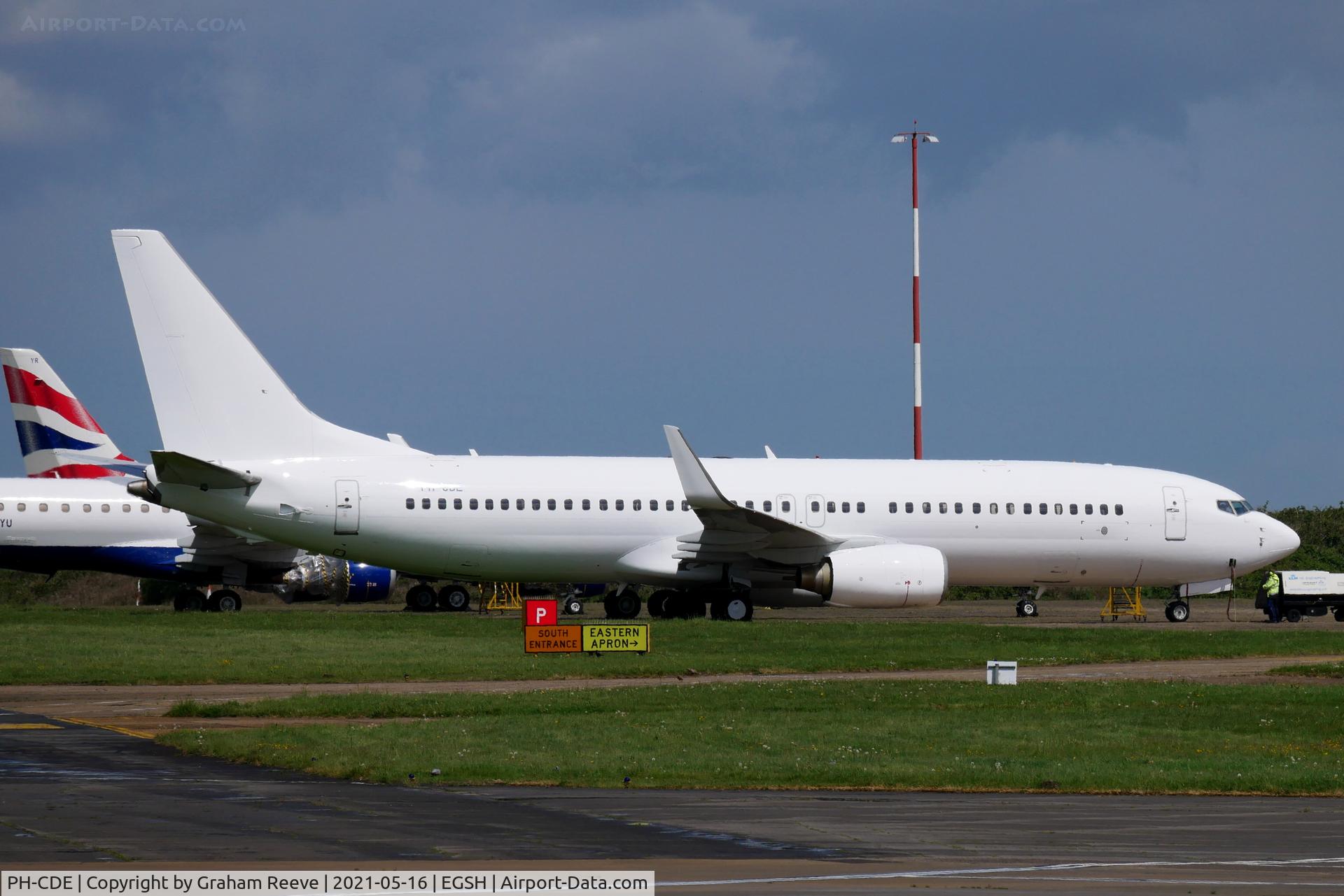 PH-CDE, 2008 Boeing 737-86Q C/N 35795, Parked at Norwich.