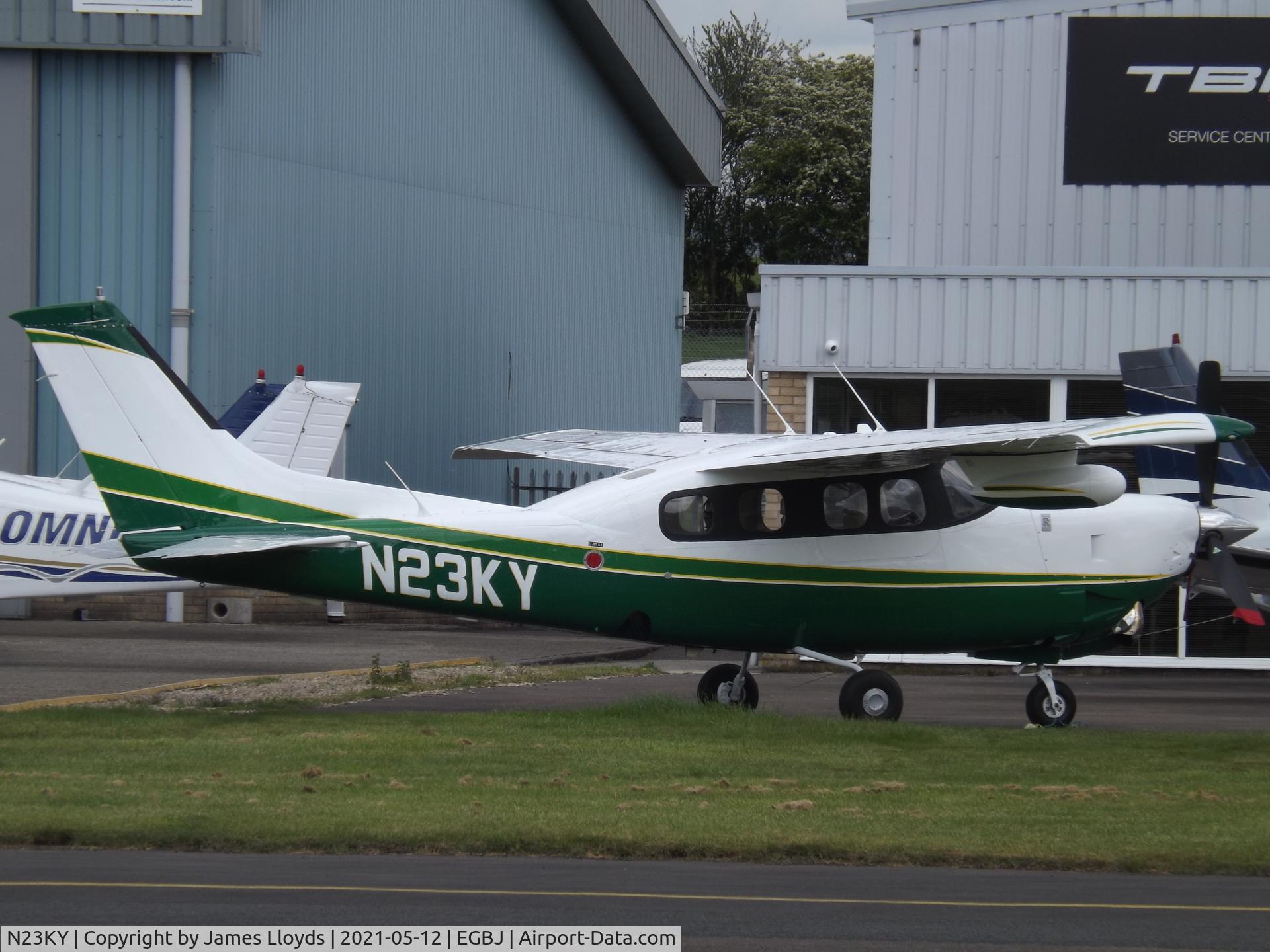 N23KY, 1979 Cessna P210N Pressurised Centurion C/N P21000447, Seen with a new paint Job at Gloucestershire Airport.
