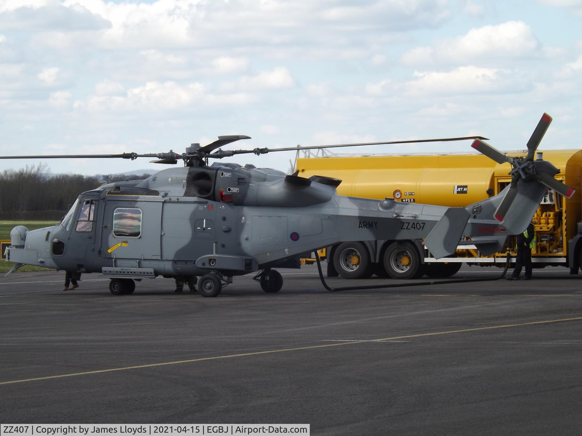 ZZ407, 2011 AgustaWestland AW-159 Wildcat AH.1 C/N 477, At Gloucestershire Airport.