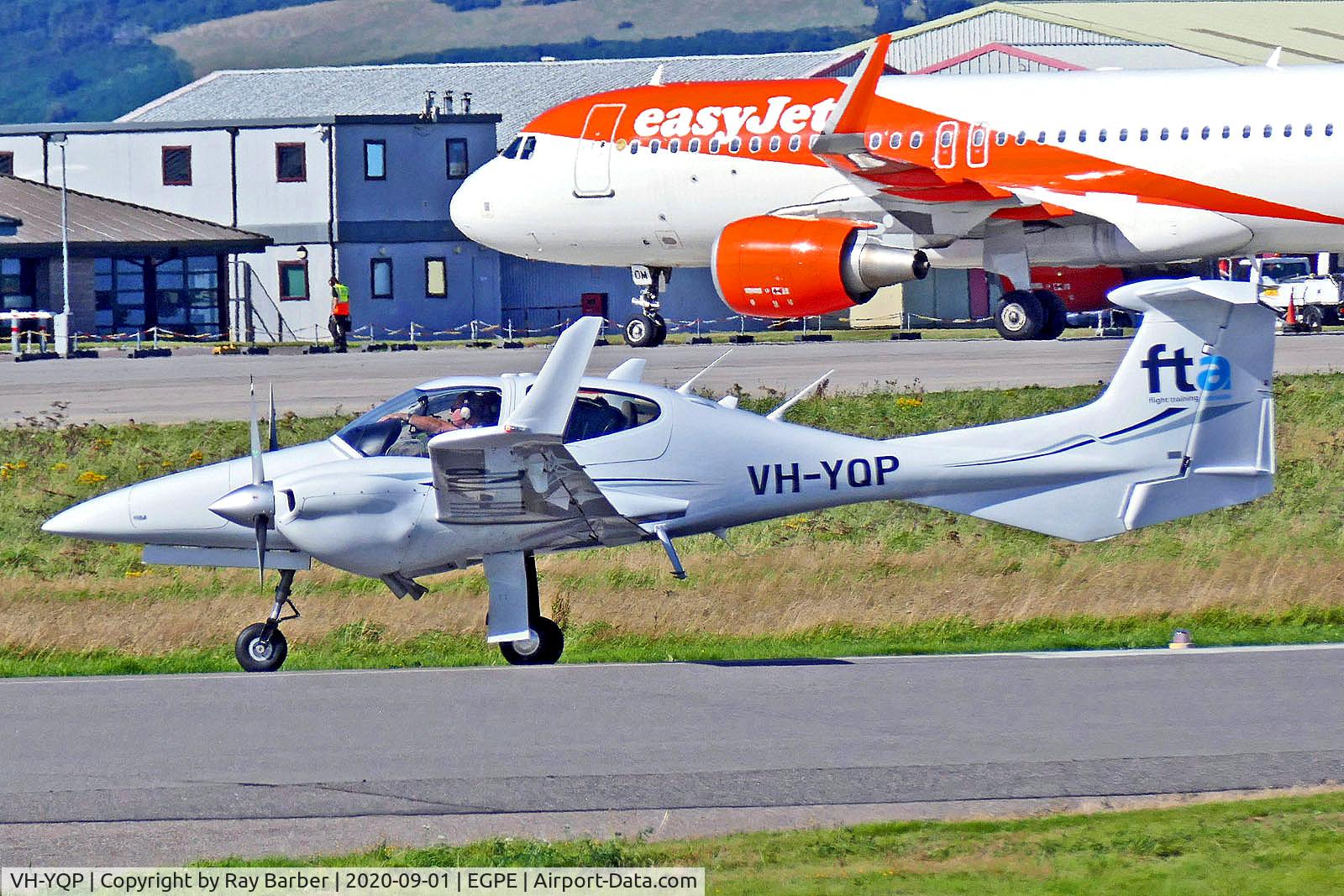 VH-YQP, 2007 Diamond DA-42 Twin Star C/N 42.213, VH-YQP   Diamond DA-42 Twin Star [42.213] (Flight Training Adelaide) Inverness (Dalcross)~G 01/09/2020. Delivery flight.
