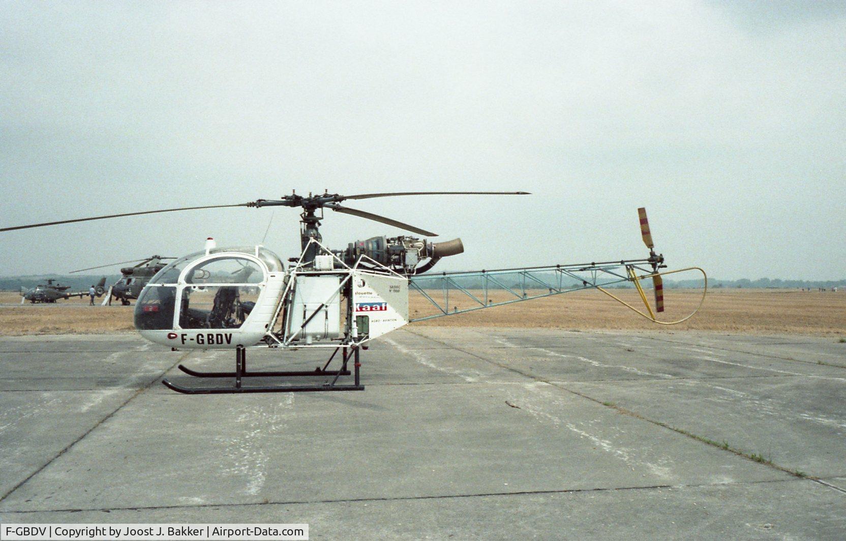 F-GBDV, Aerospatiale SA-318C Alouette II Astazou C/N 1988, at Brienne le Chateau aerodrome in 1982