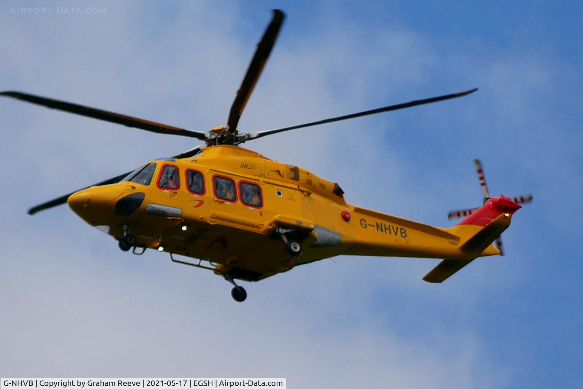 G-NHVB, 2013 AgustaWestland AW-139 C/N 41354, Landing at Norwich.
