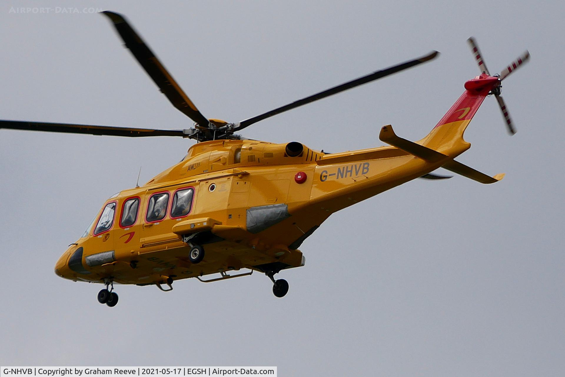 G-NHVB, 2013 AgustaWestland AW-139 C/N 41354, Landing at Norwich.