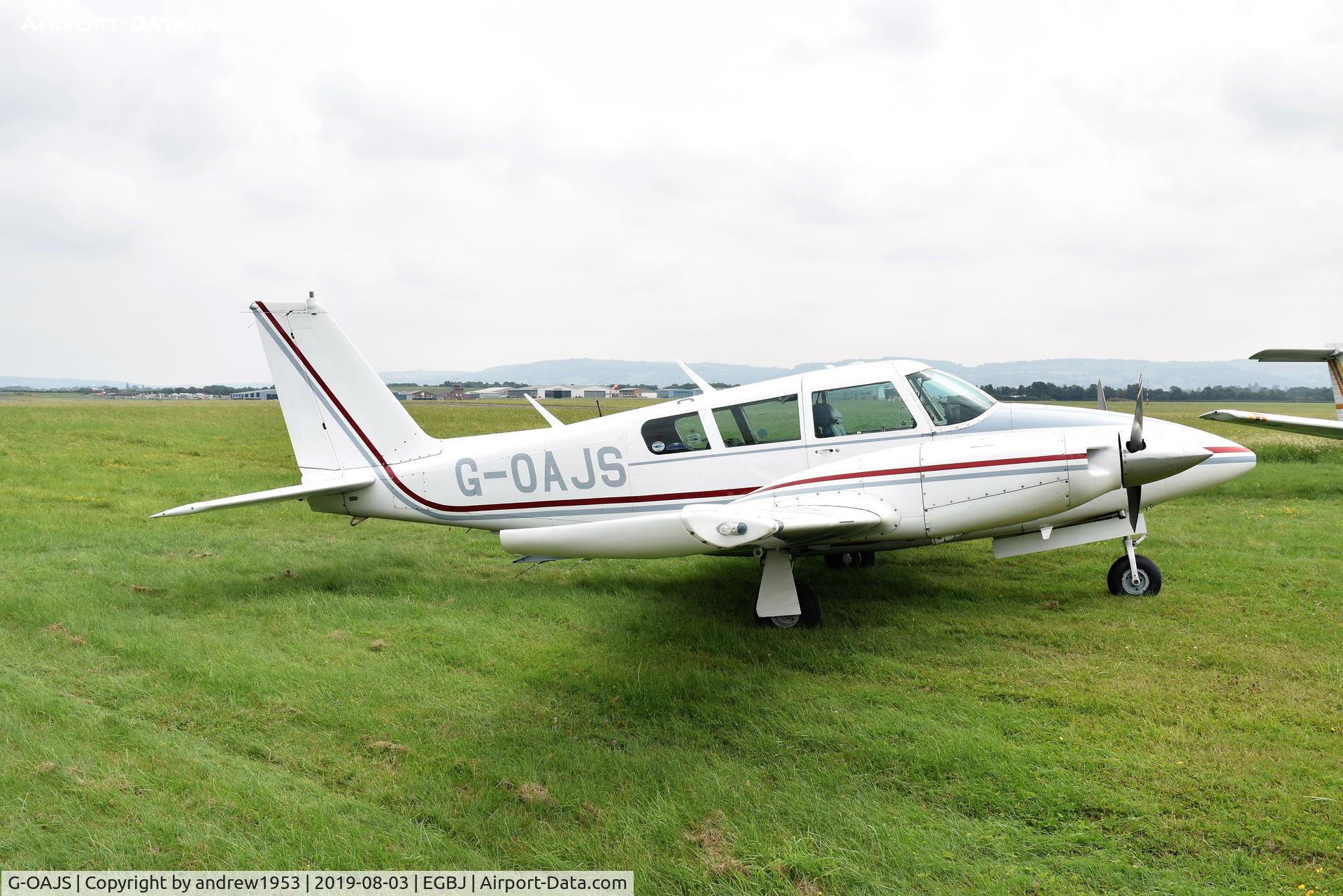 G-OAJS, 1970 Piper PA-39 Twin Comanche C/R C/N 39-15, G-OAJS at Gloucestershire Airport. (parked up outside the Jet Age Museum)