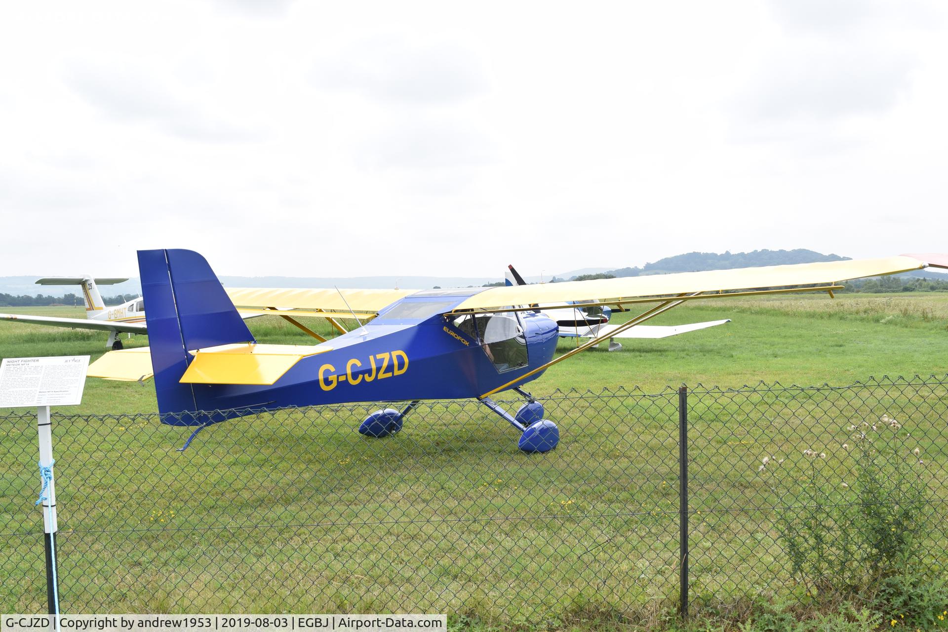 G-CJZD, 2017 Aeropro Eurofox 912(S) C/N LAA 376-15437, G-CJZD at Gloucestershire Airport. (parked up outside the Jet Age Museum)