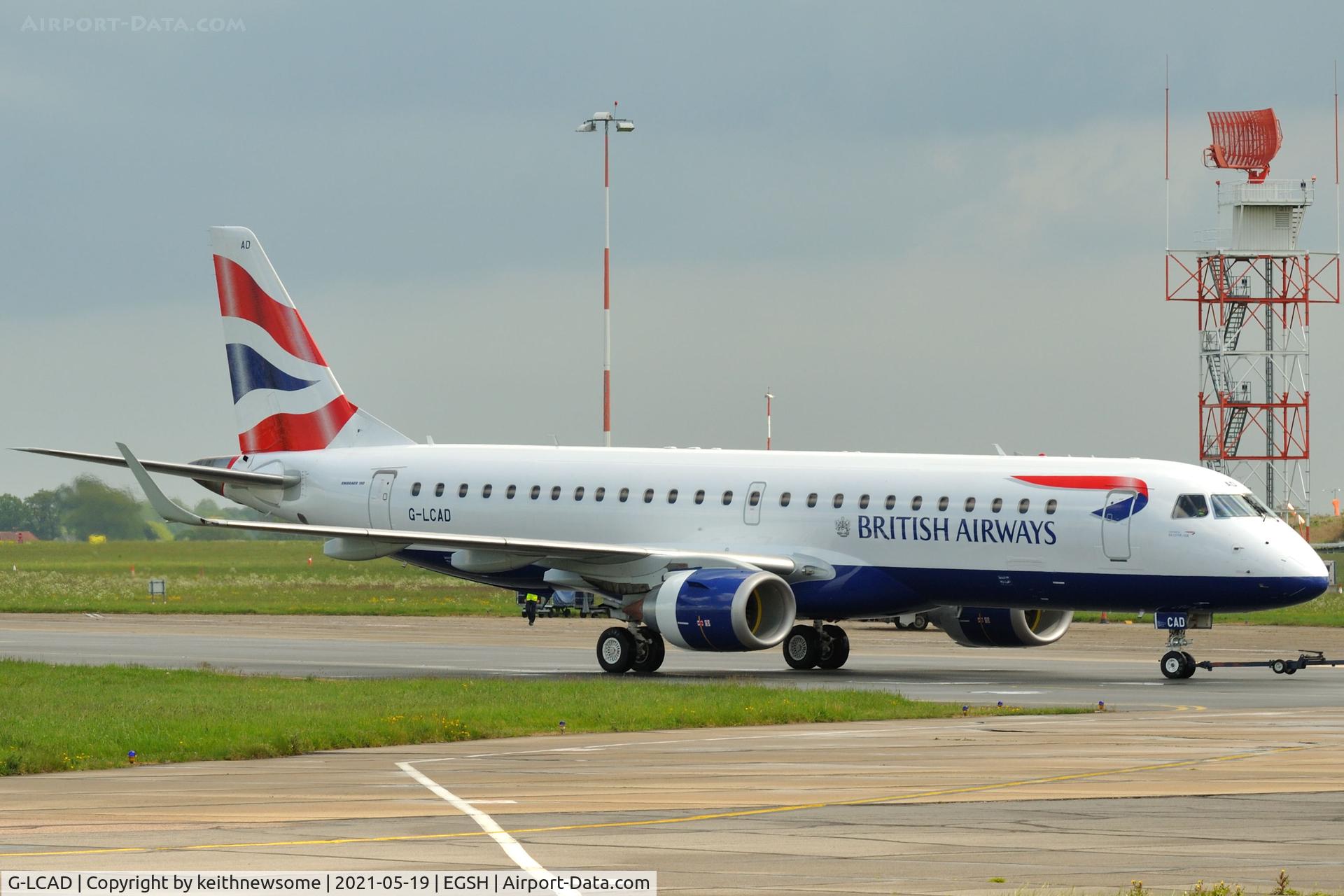 G-LCAD, 2012 Embraer ERJ 190-100LR C/N 19000535, Returning from engine test facility.