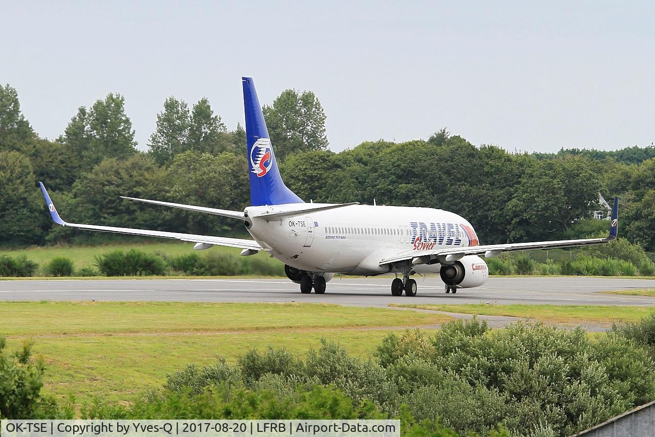 OK-TSE, 2014 Boeing 737-81D C/N 39437, Boeing 737-81D, Lining up rwy 25L, Brest-Bretagne airport (LFRB-BES)