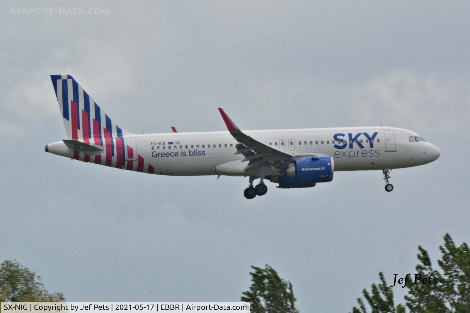 SX-NIG, 2020 Airbus A320-251N C/N 9456, Landing at Brussels Airport.