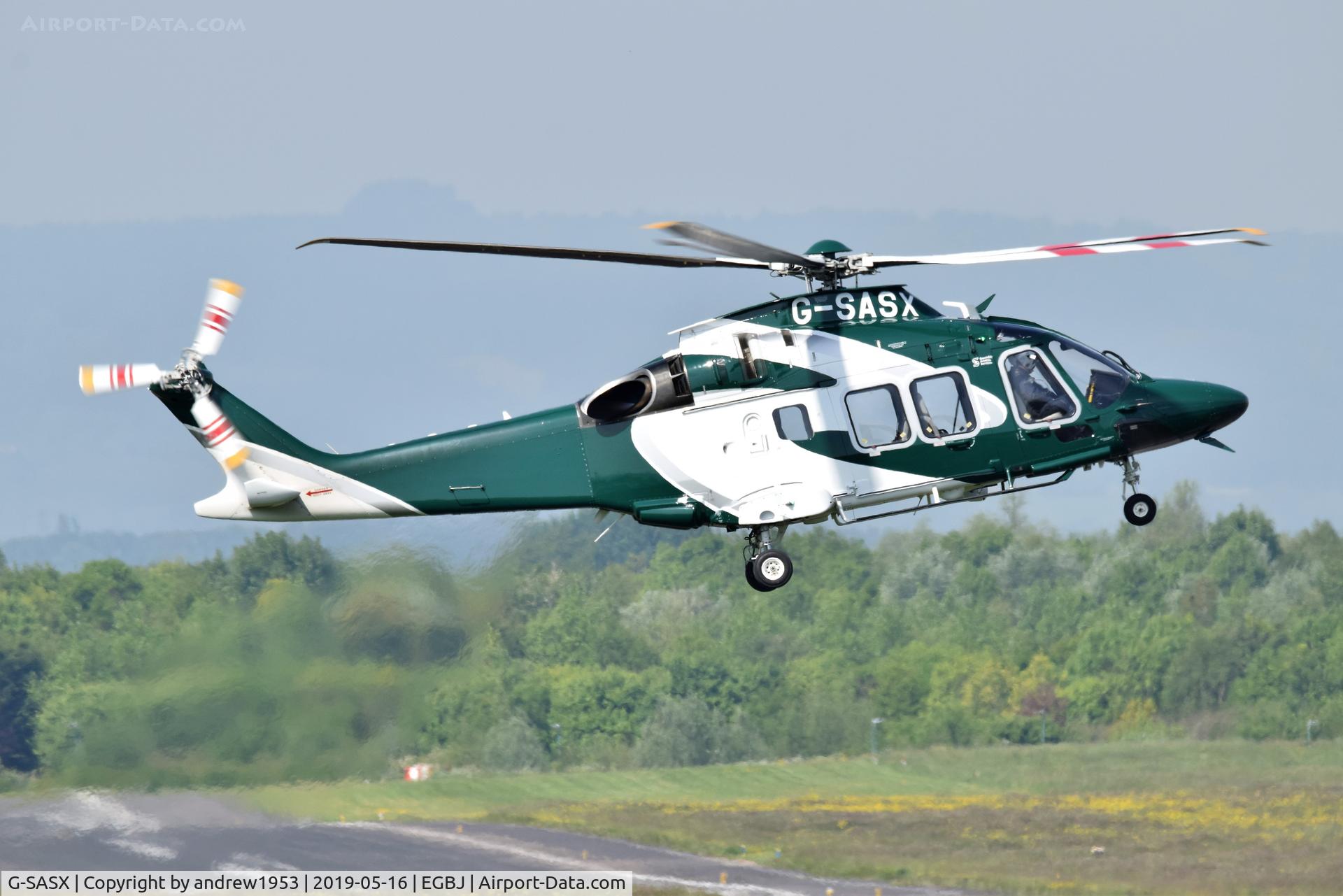 G-SASX, 2018 Leonardo AW-169 C/N 69064, G-SASX at Gloucestershire Airport.