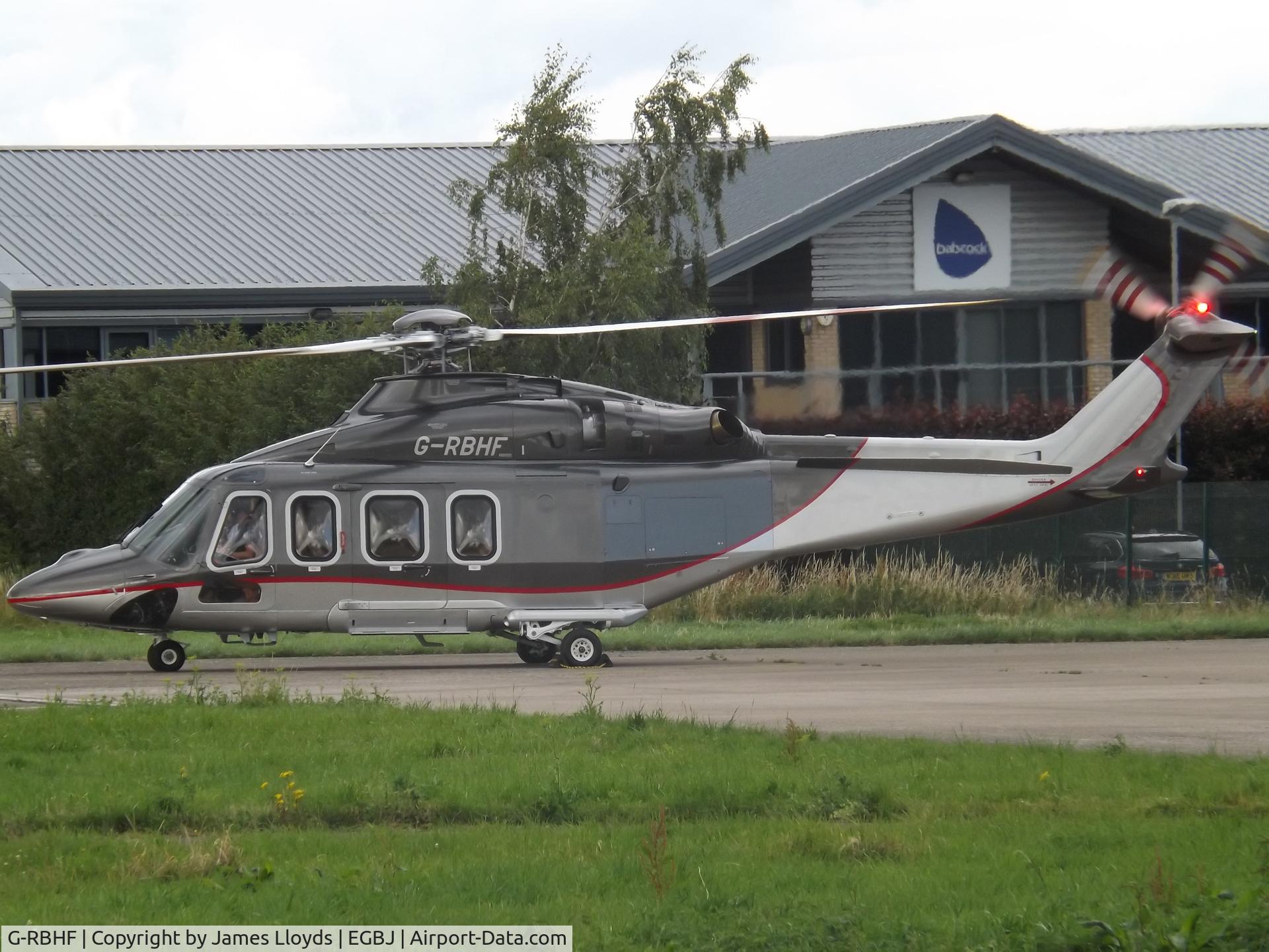 G-RBHF, 2018 Leonardo AW-139 C/N 31750, At Gloucestershire Airport.