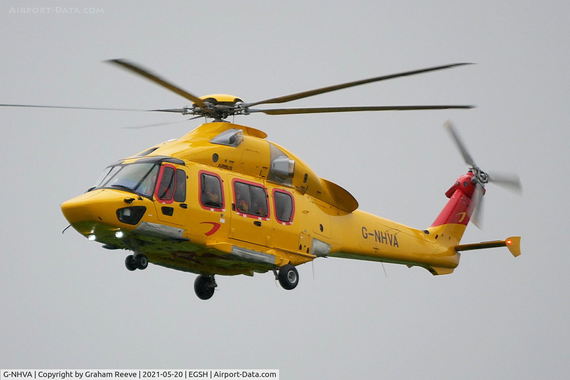 G-NHVA, 2019 Airbus Helicopters EC-175B C/N 5042, On approach to Norwich.