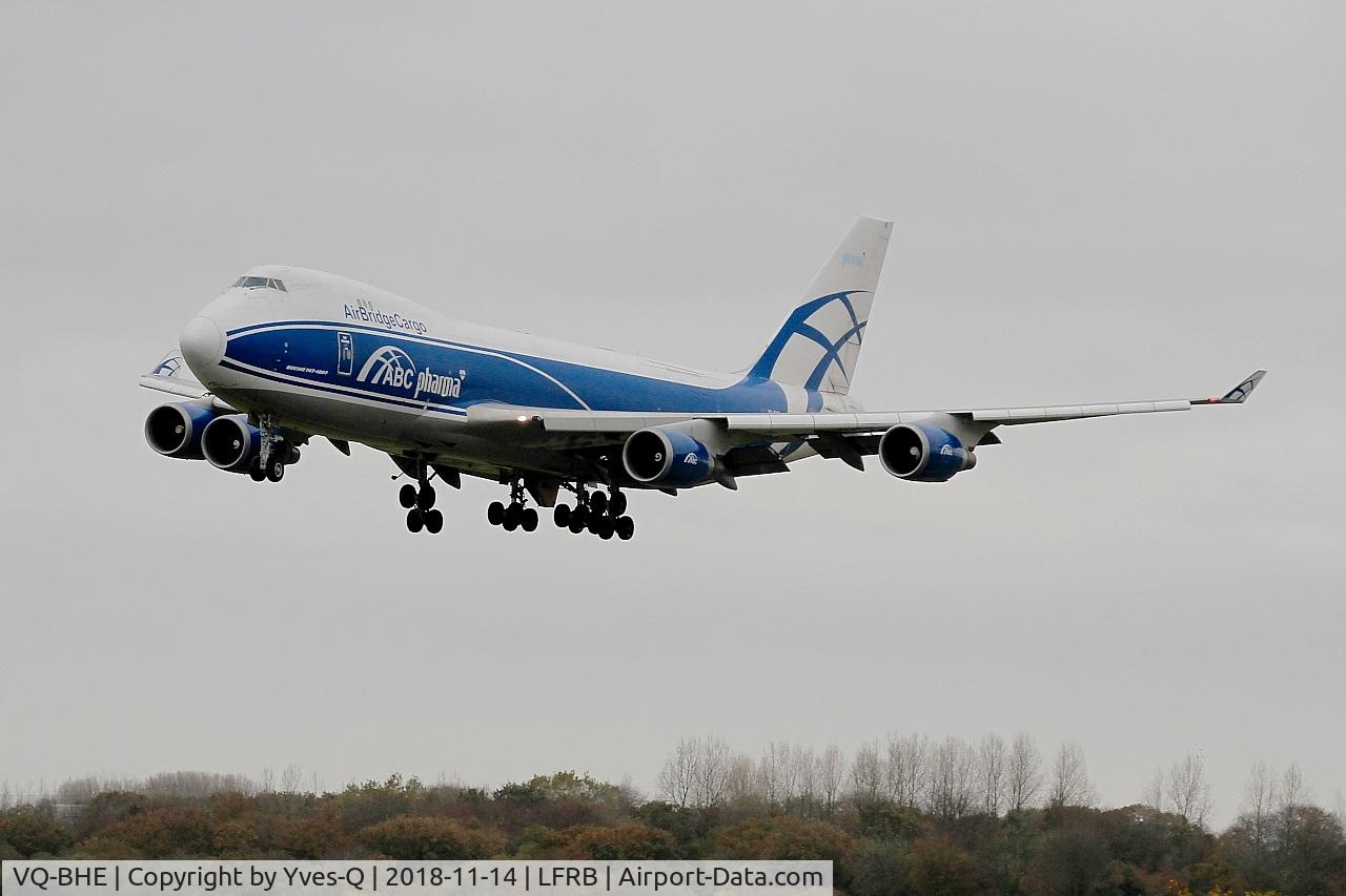 VQ-BHE, 2008 Boeing 747-4KZF (SCD) C/N 36784, Boeing 747-4KZF, On final rwy 25L, Brest-Bretagne Airport (LFRB-BES)