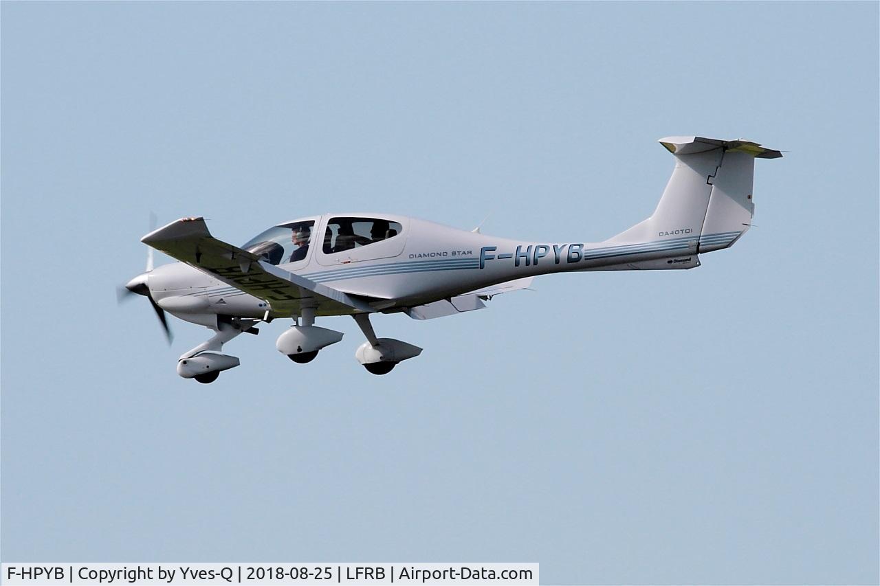 F-HPYB, 2012 Diamond DA-40 Diamond Star Diamond Star C/N DA-289, Diamond DA-40 Diamond Star, Take off rwy 25L, Brest-Bretagne airport (LFRB-BES)