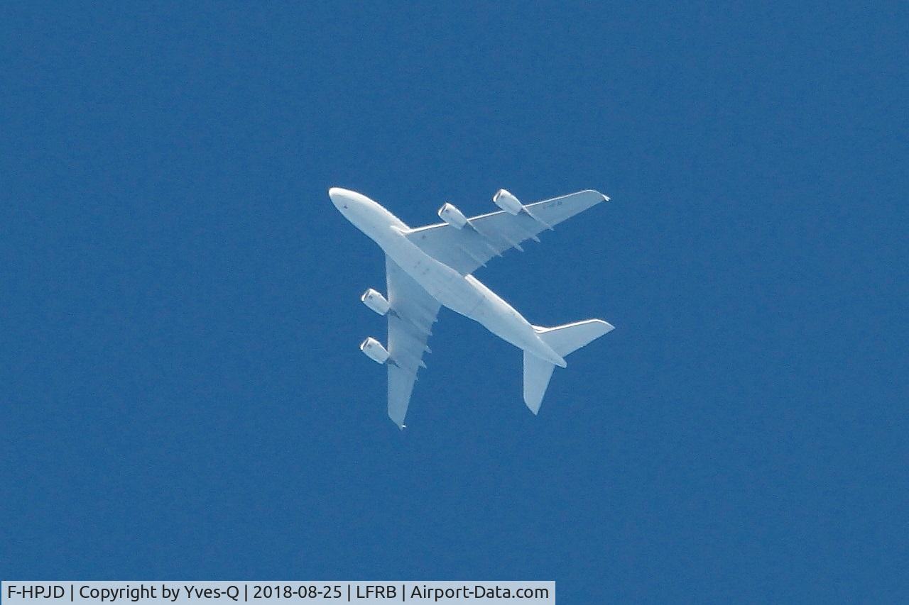 F-HPJD, 2010 Airbus A380-861 C/N 049, Airbus A380-861, Flight over Brest-Bretagne airport (LFRB-BES)
