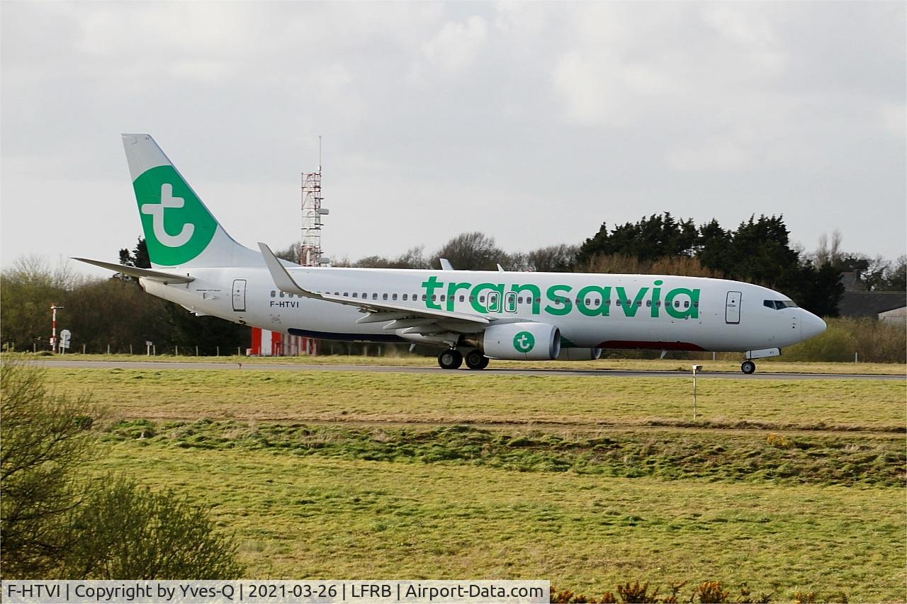 F-HTVI, 2018 Boeing 737-8K2 C/N 62164, Boeing 737-8K2, Taxiing rwy 25L, Brest-Bretagne airport (LFRB-BES)