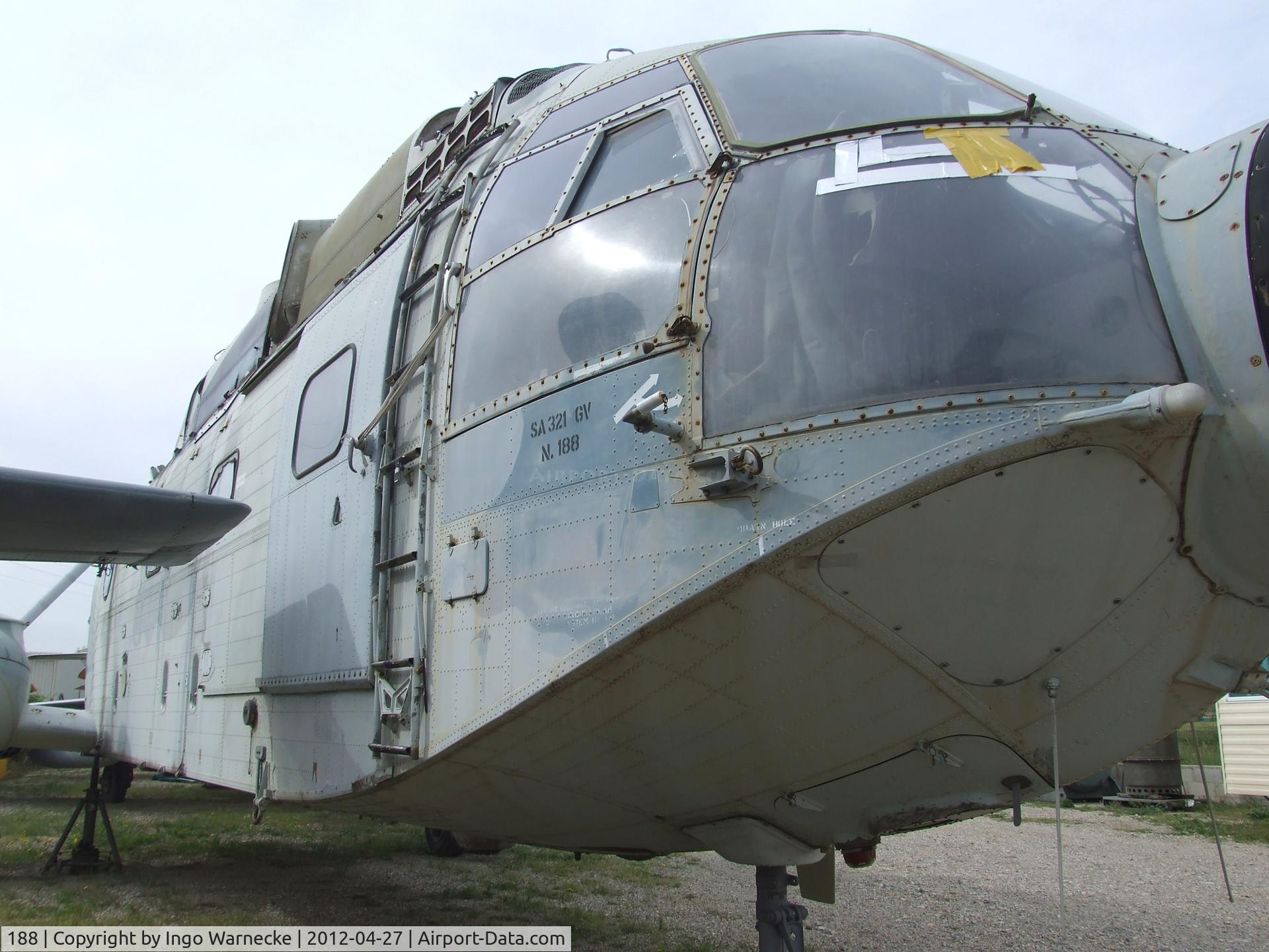 188, Aerospatiale SA-321G Super Frelon C/N 188, Aerospatiale SA.321GV Super Frelon (minus rotors) at the Musee Aeronautique, Orange