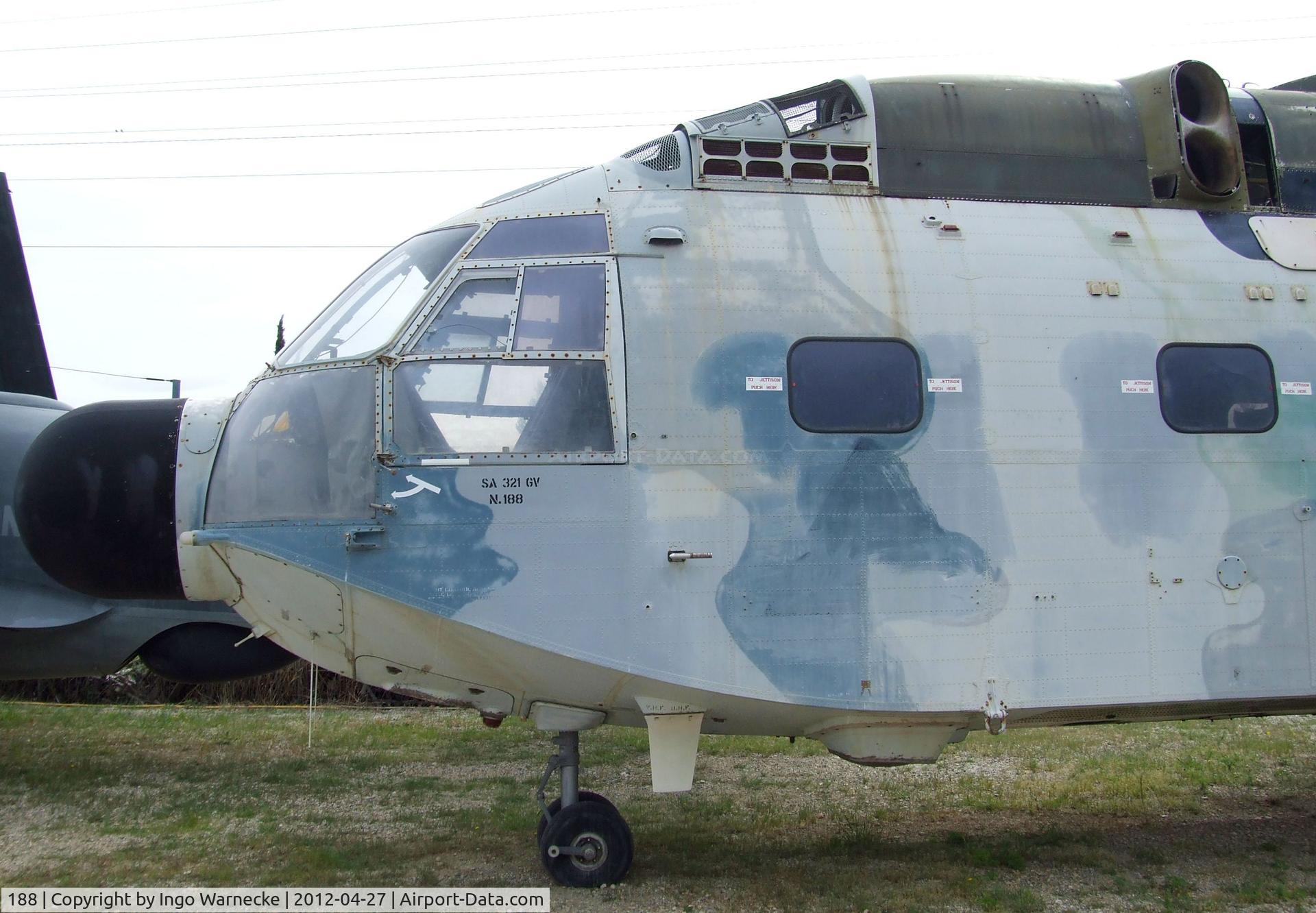 188, Aerospatiale SA-321G Super Frelon C/N 188, Aerospatiale SA.321GV Super Frelon (minus rotors) at the Musee Aeronautique, Orange