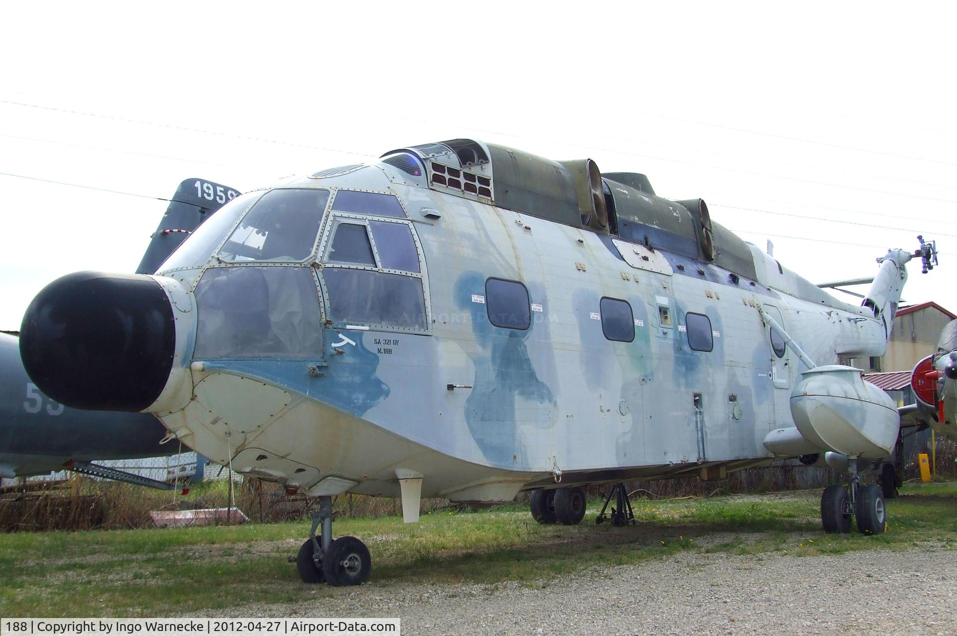 188, Aerospatiale SA-321G Super Frelon C/N 188, Aerospatiale SA.321GV Super Frelon (minus rotors) at the Musee Aeronautique, Orange