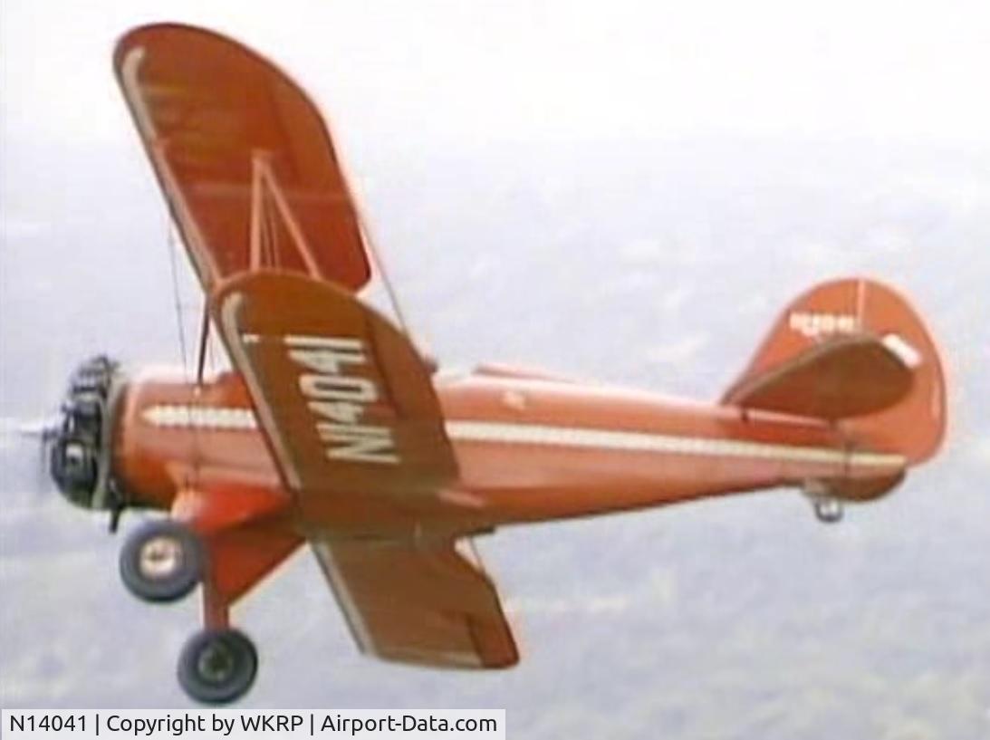 N14041, 1934 Waco UMF C/N 3836, Featured in Season 3 Episode 1 of WKRP in Cincinatti.
Some nice video of it performing stunts.