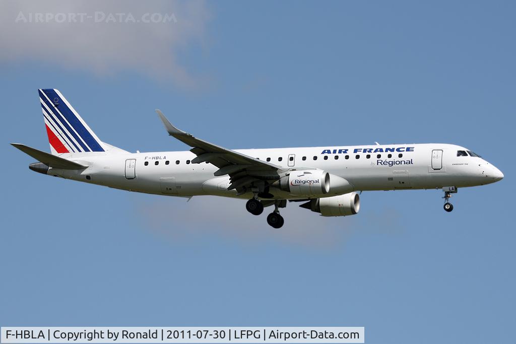 F-HBLA, 2007 Embraer 195LR (ERJ-190-200LR) C/N 19000051, at cdg