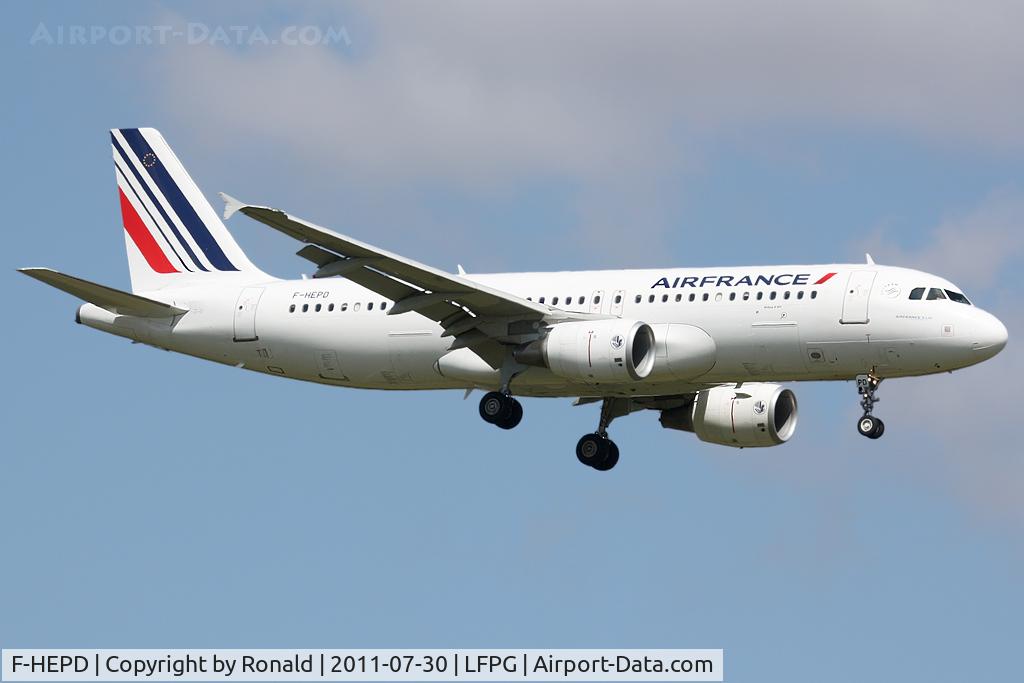 F-HEPD, 2010 Airbus A320-214 C/N 4295, at cdg
