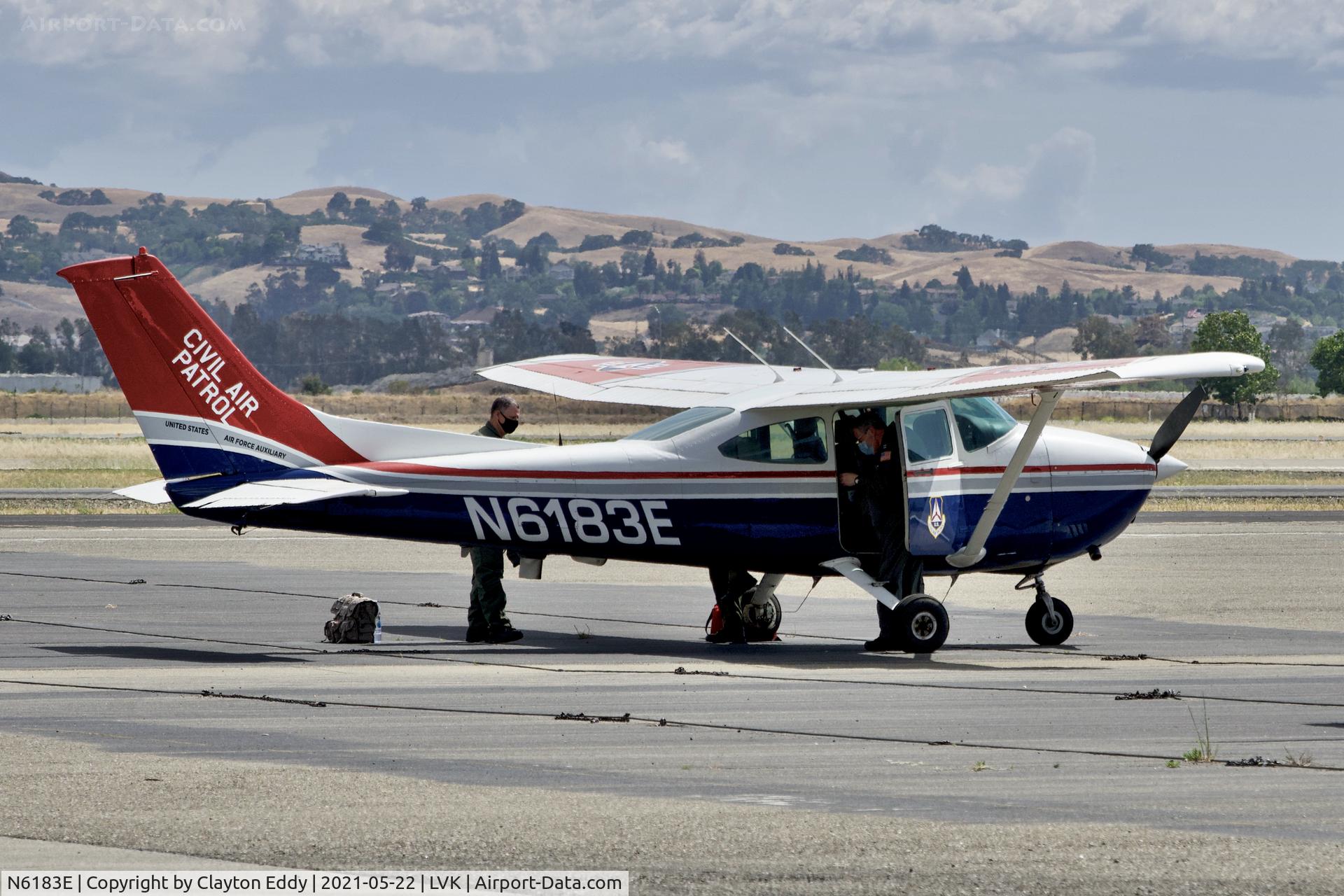 N6183E, 1983 Cessna 182R Skylane C/N 18268351, Livermore Airport California 2021.