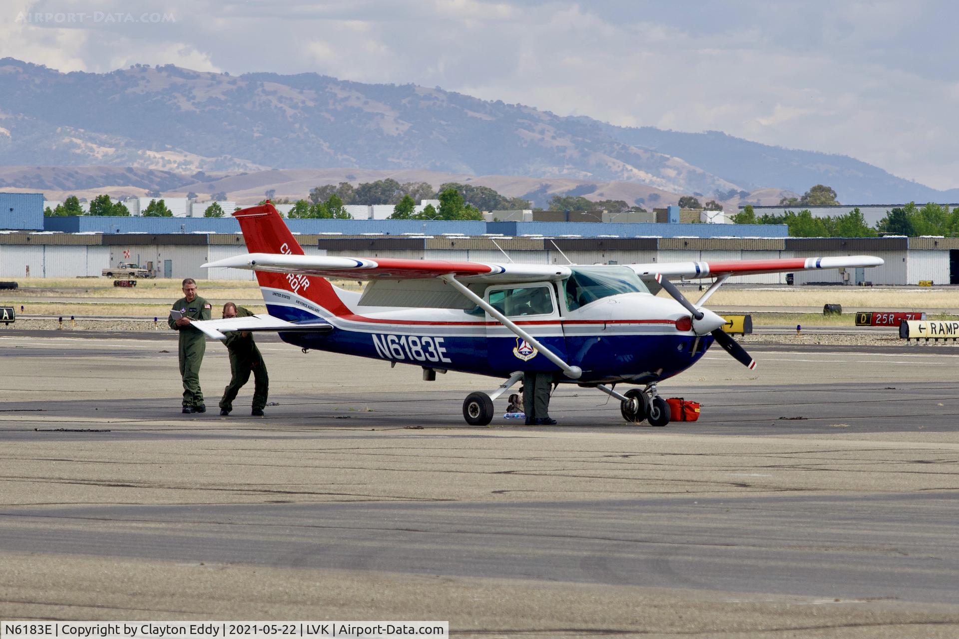 N6183E, 1983 Cessna 182R Skylane C/N 18268351, Livermore Airport California 2021.