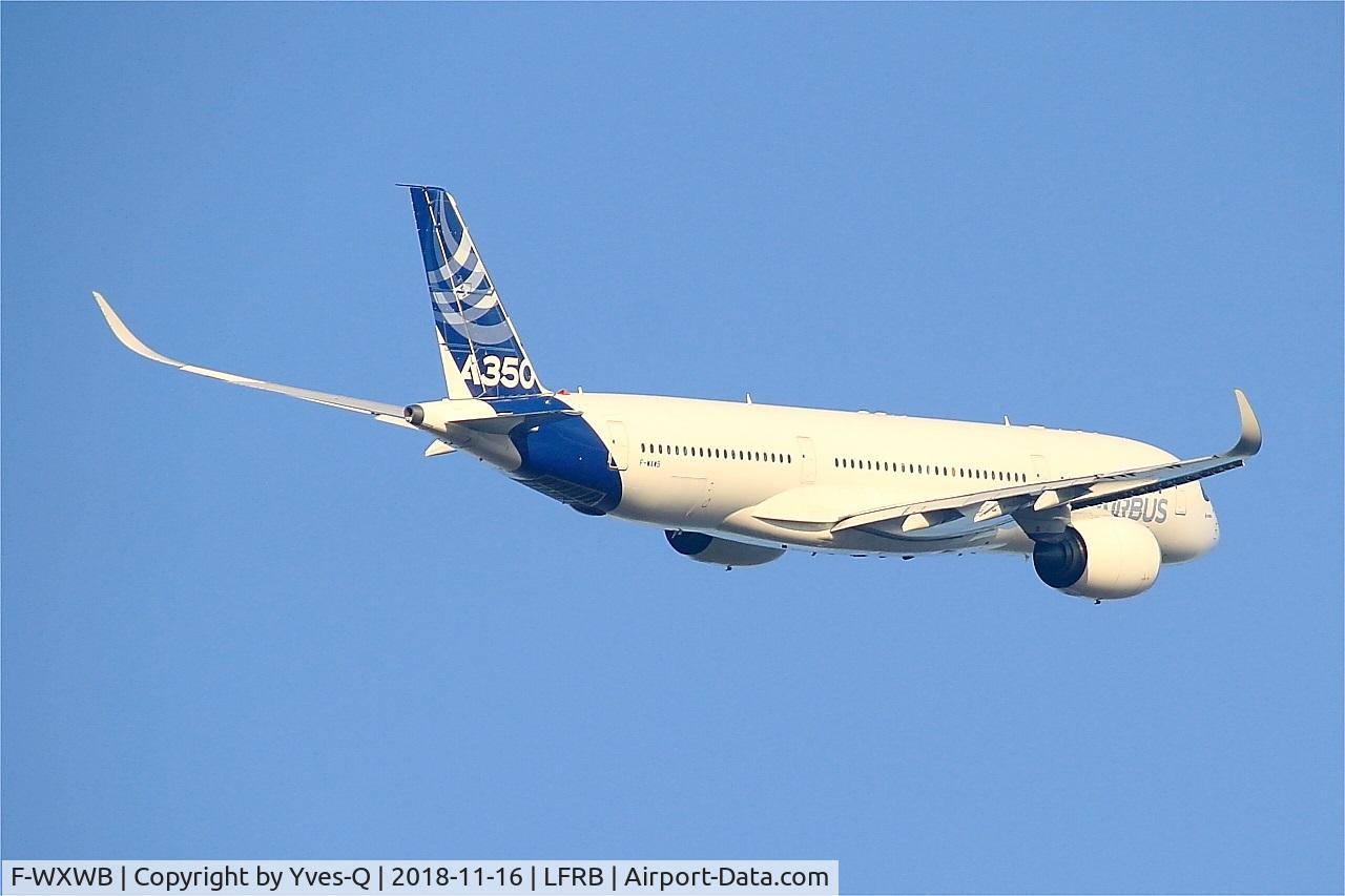 F-WXWB, 2013 Airbus A350-941 C/N 001, Airbus A350-941, Climbing from rwy 07R, Brest-Bretagne airport (LFRB-BES)